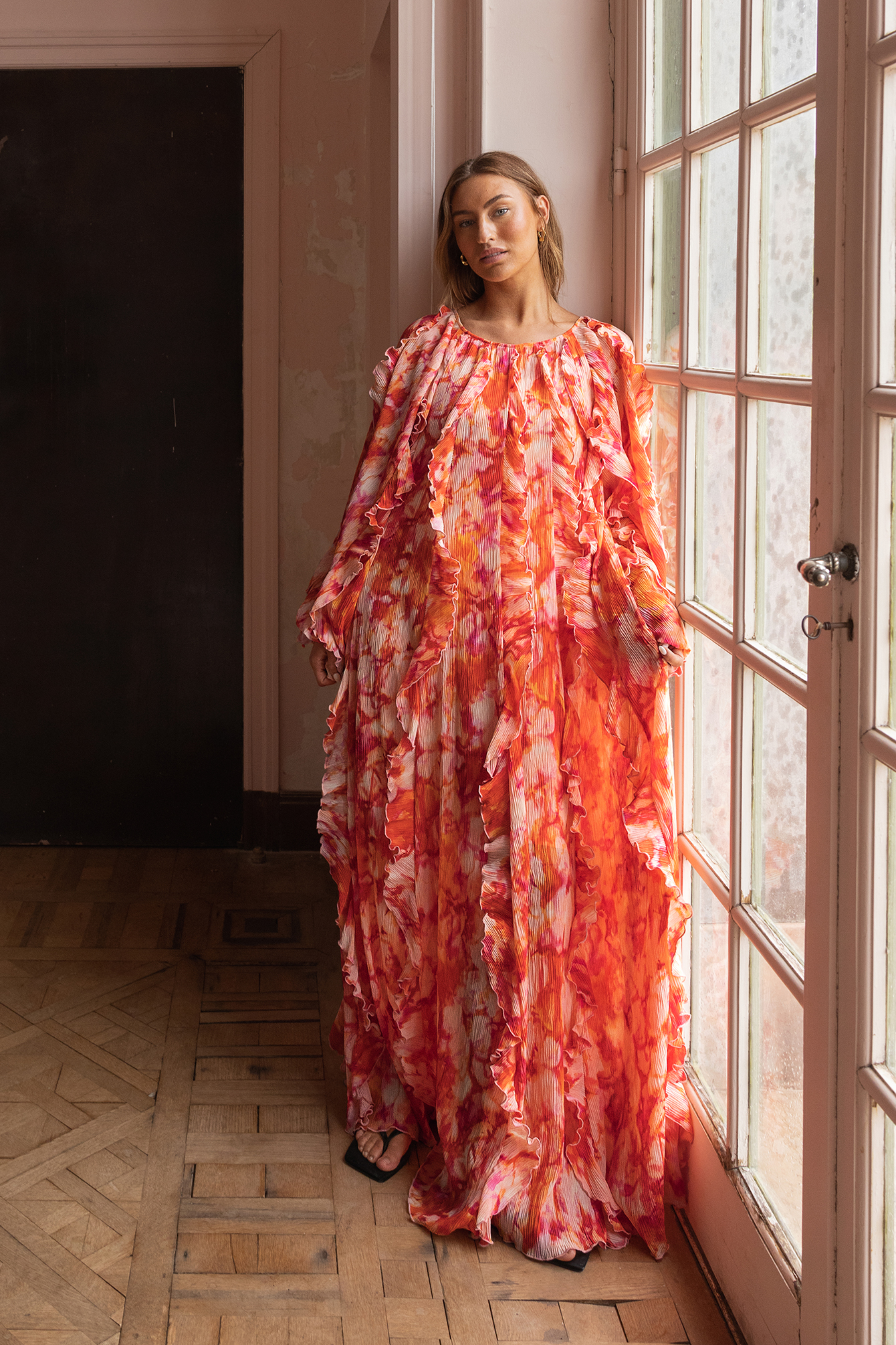 Maxi-jurk met ruches Veelkleurig NA-KD