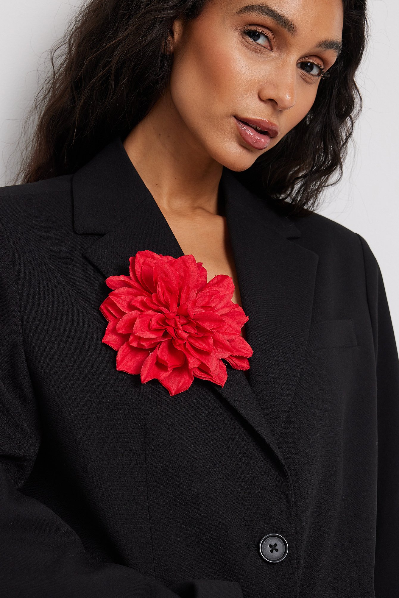 NA-KD Accessories Flower Brooch - Red