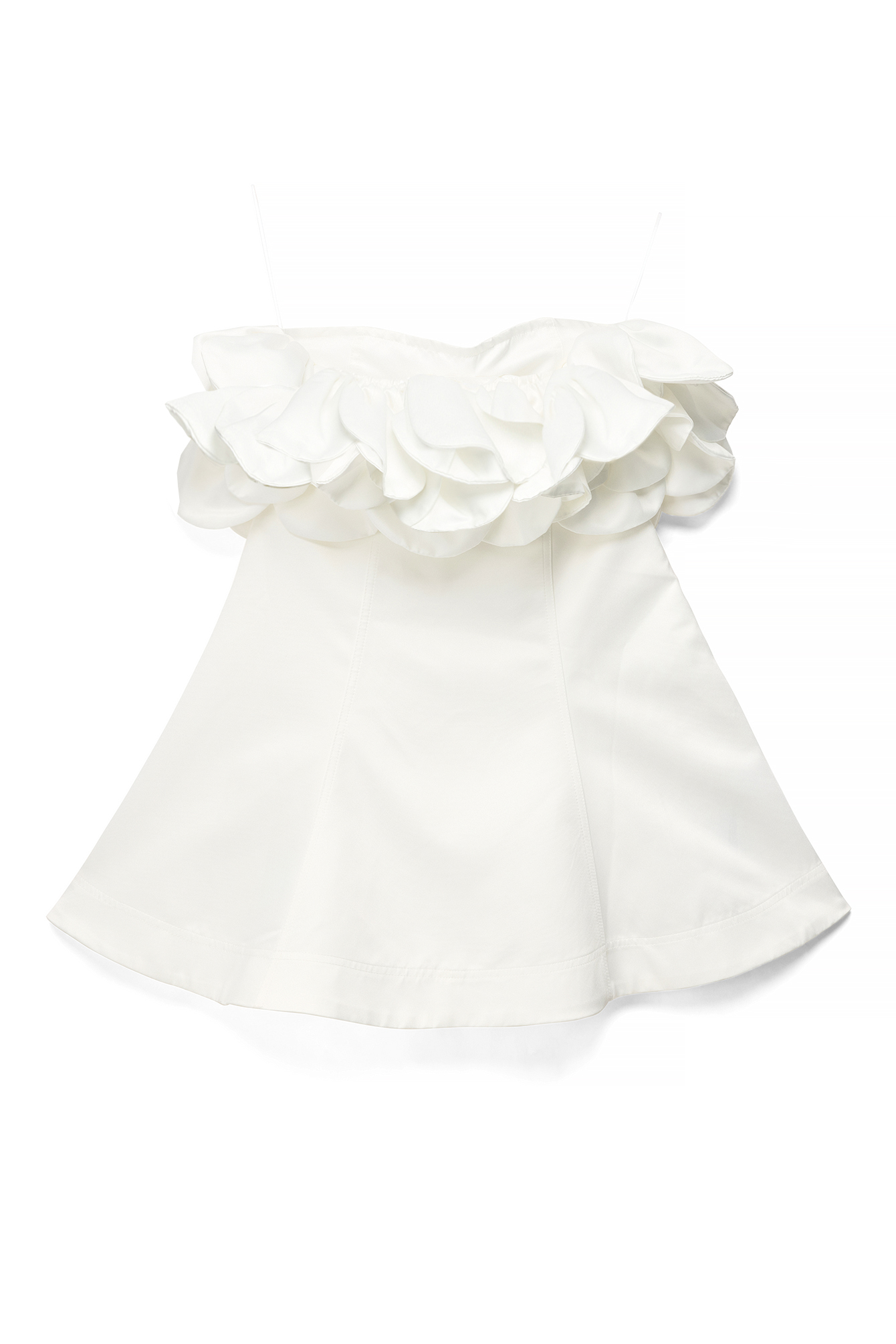 White Flower Detail Bandeau Mini Dress