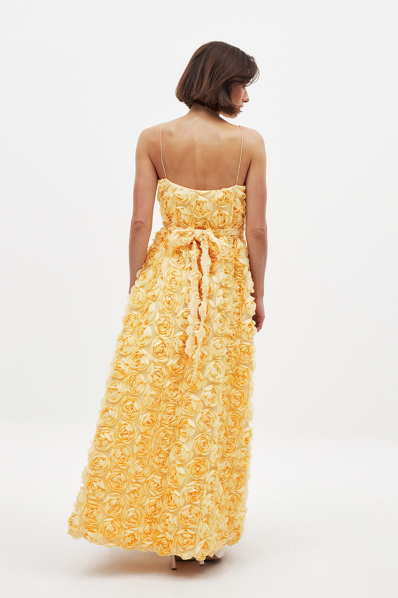 Lovisa Wallin x NA-KD Flowers Maxi Dress - Prom Dresses - Yellow - EU 36 - NA-KD / NAKD