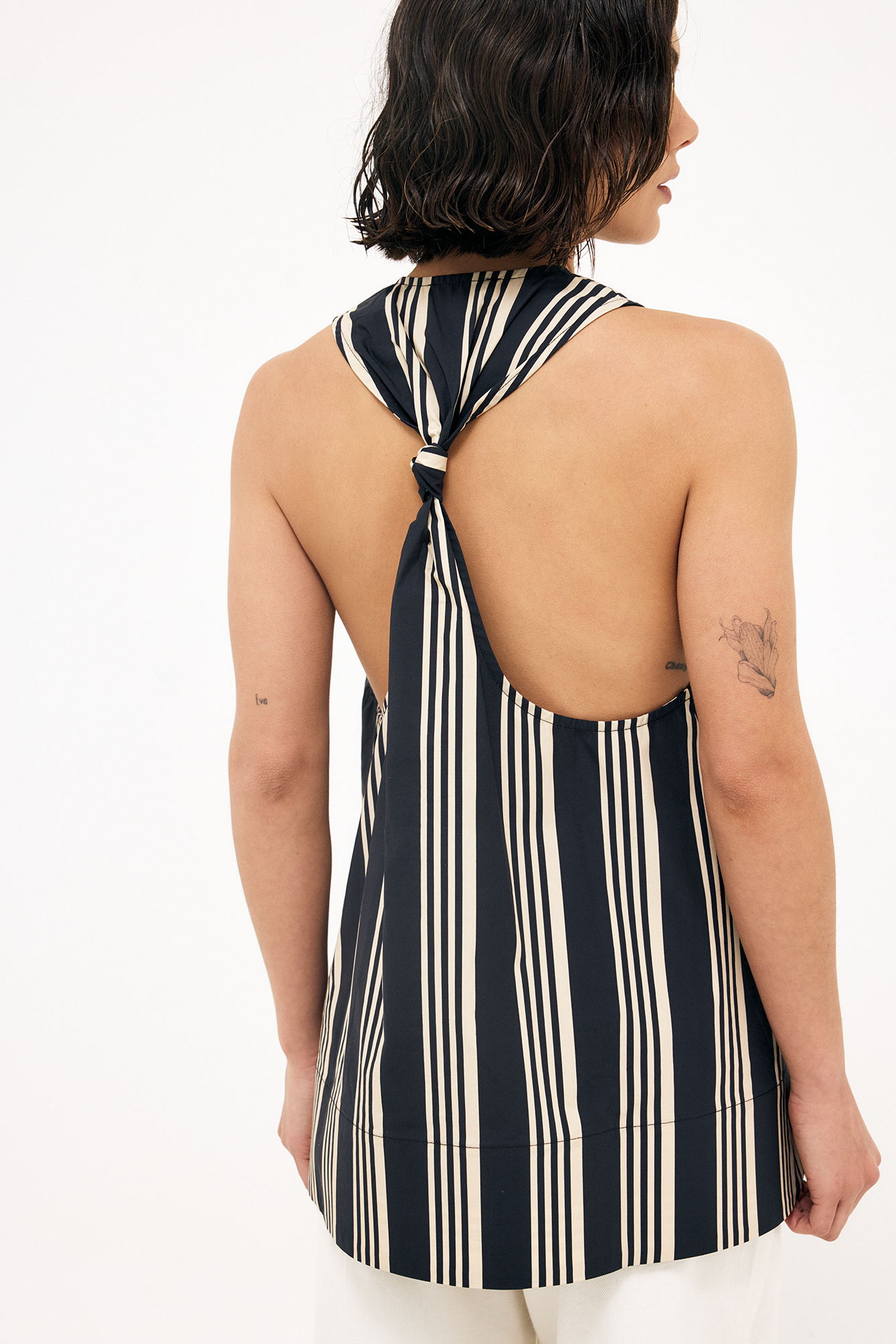 Flowy top met detail op de rug - Open Rug Topjes - Streep - EU 32 - NA-KD / NAKD
