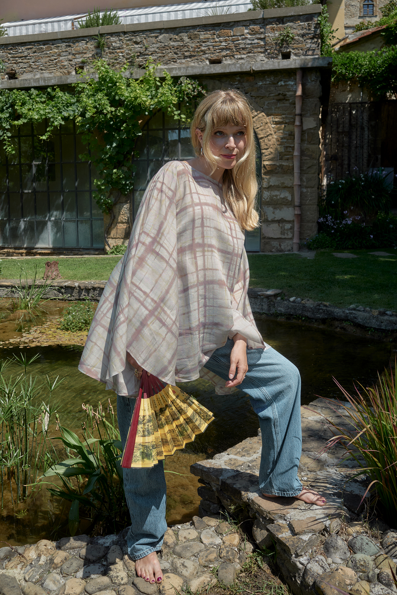 Blusa con capa fluida - Blusas - Checkered - XS / S - NA-KD / NAKD