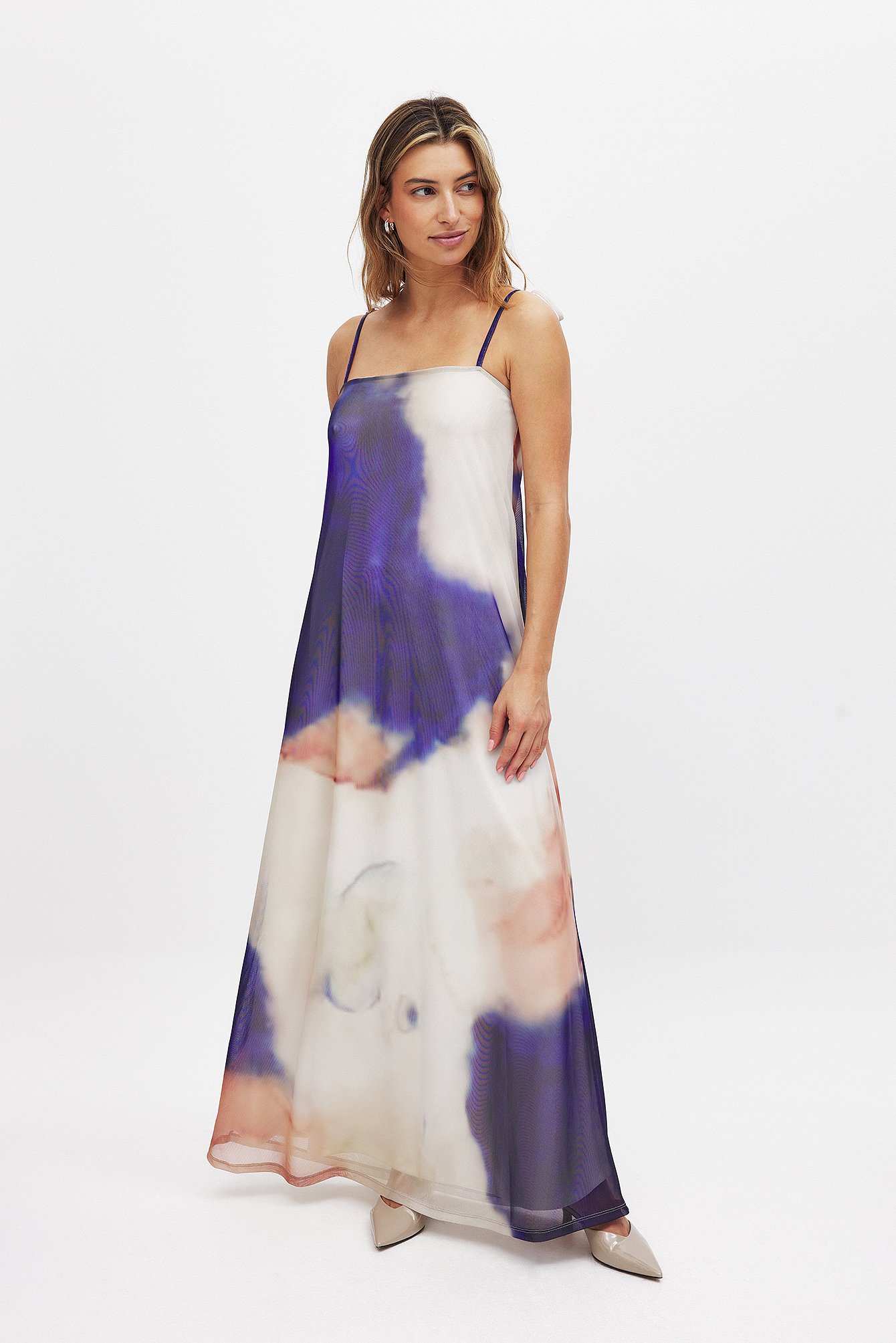 Flowy Mesh Maxi Dress - Print Dresses - Multicolor - XS Flowy Mesh Maxi Dress - Print Dresses - Multicolor - XS