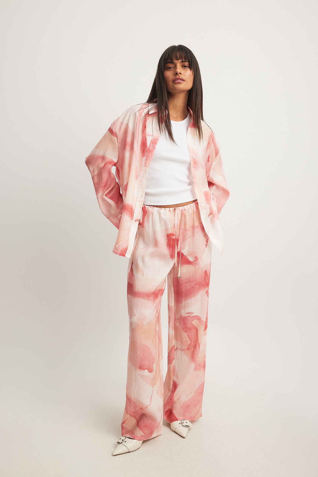 NA-KD Luftige Hose mit Print - Sommerset - - EU 34 - NA-KD / NAKD