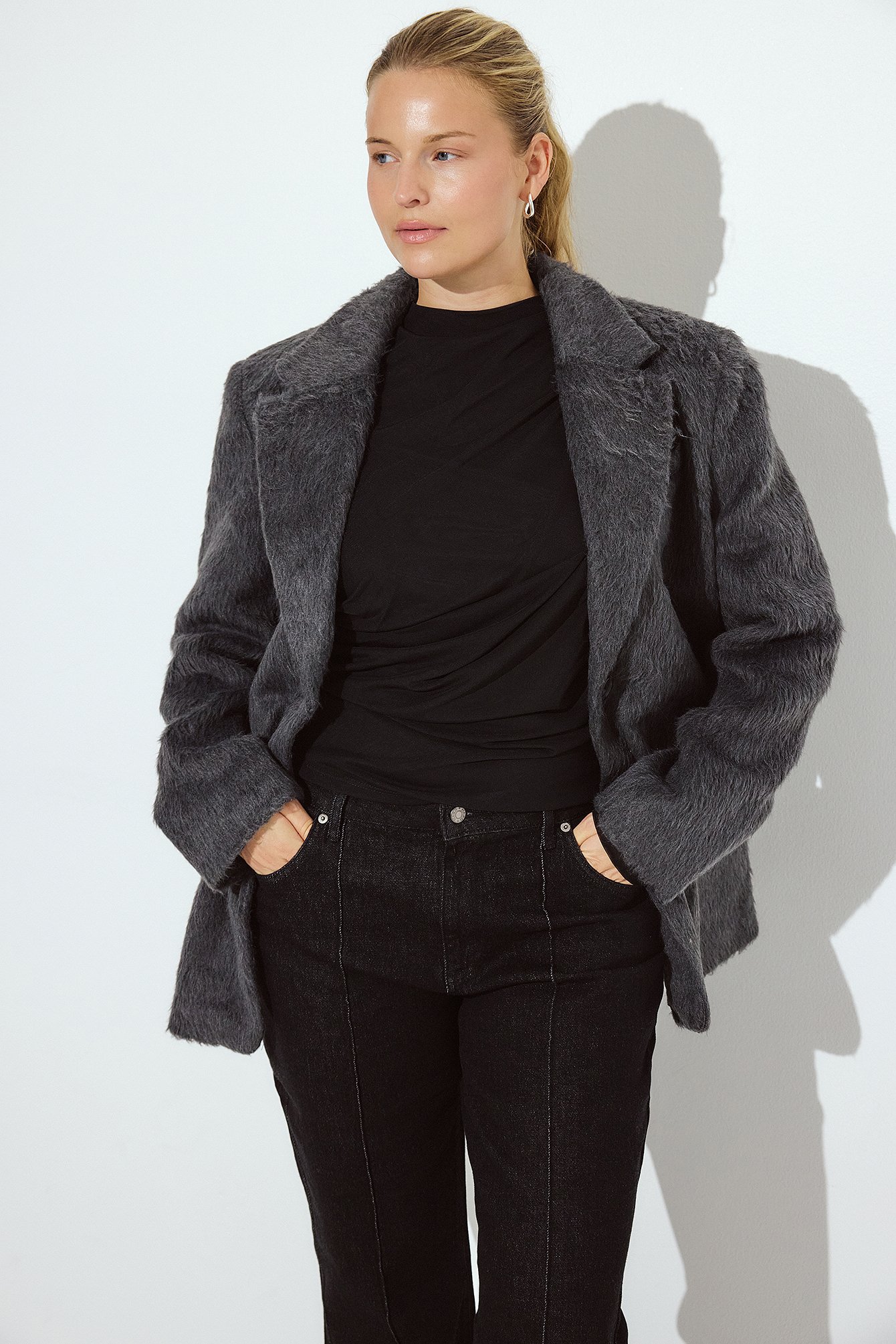 Fluffy Blazer Grey | NA-KD