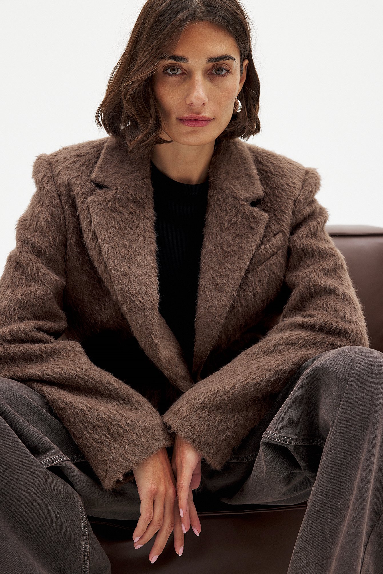 Fluffy Blazer Brown | NA-KD