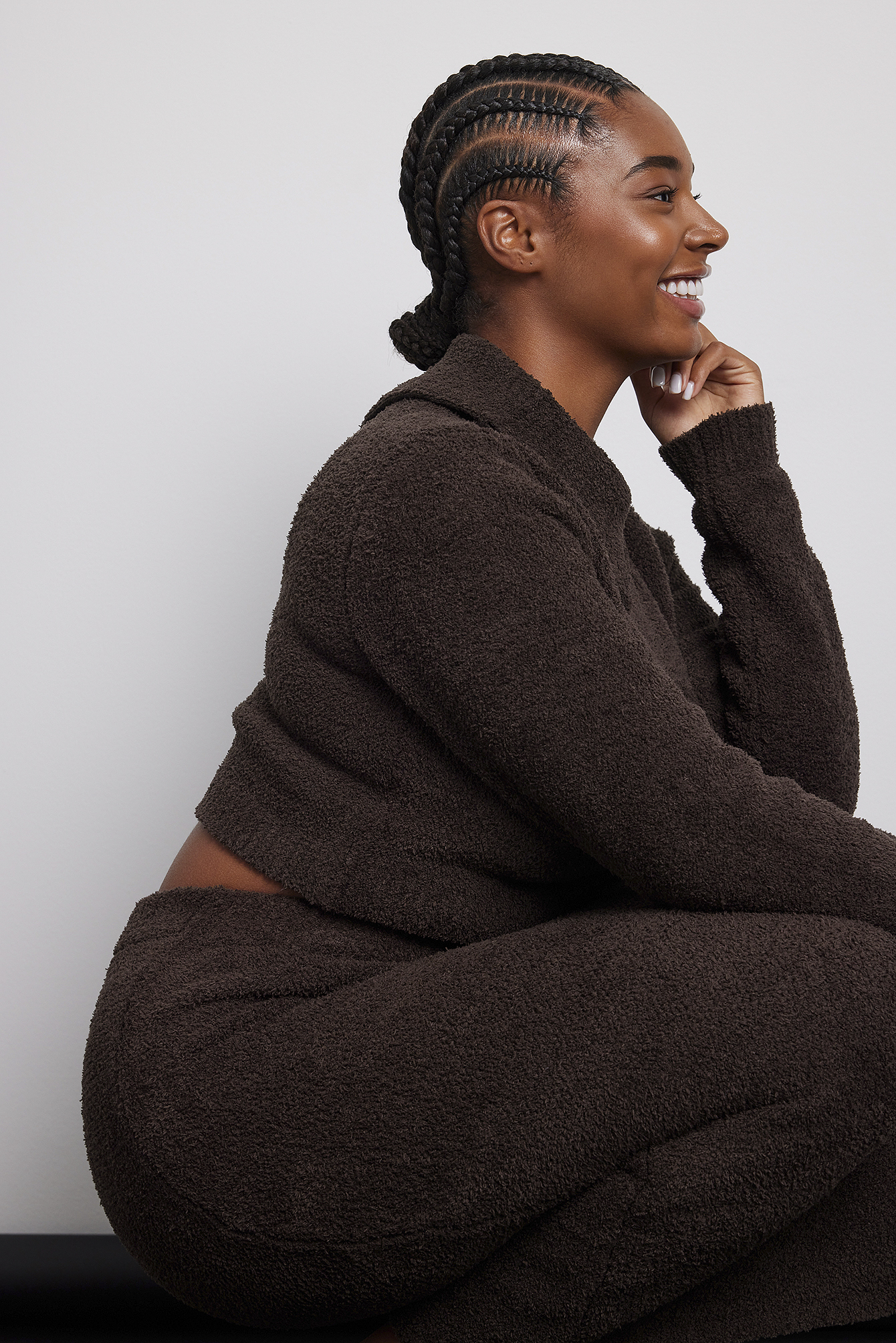 Fluffy Knitted Sweater Brown | na-kd.com