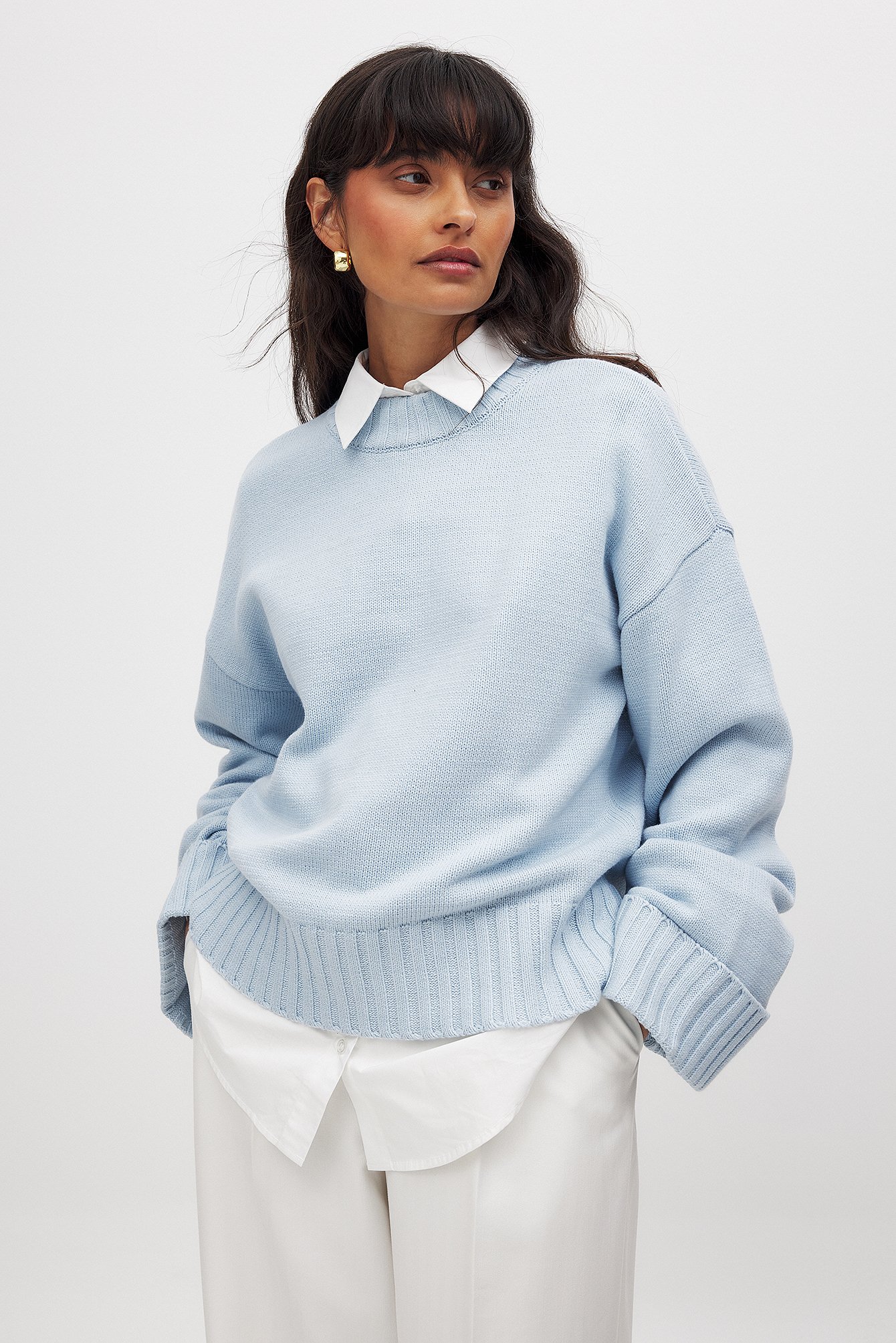 Cable Knitted Oversized Sweater Offwhite | NA-KD