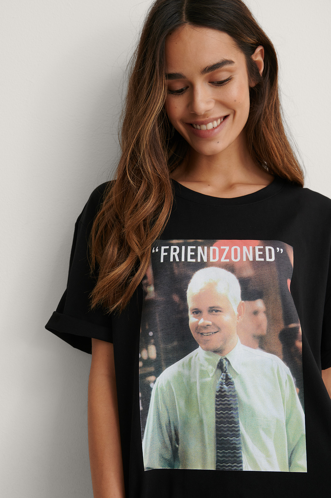 Black Print Friendzooned Organisch Unisex-T-Shirt Mit FRIENDS-Aufdruck