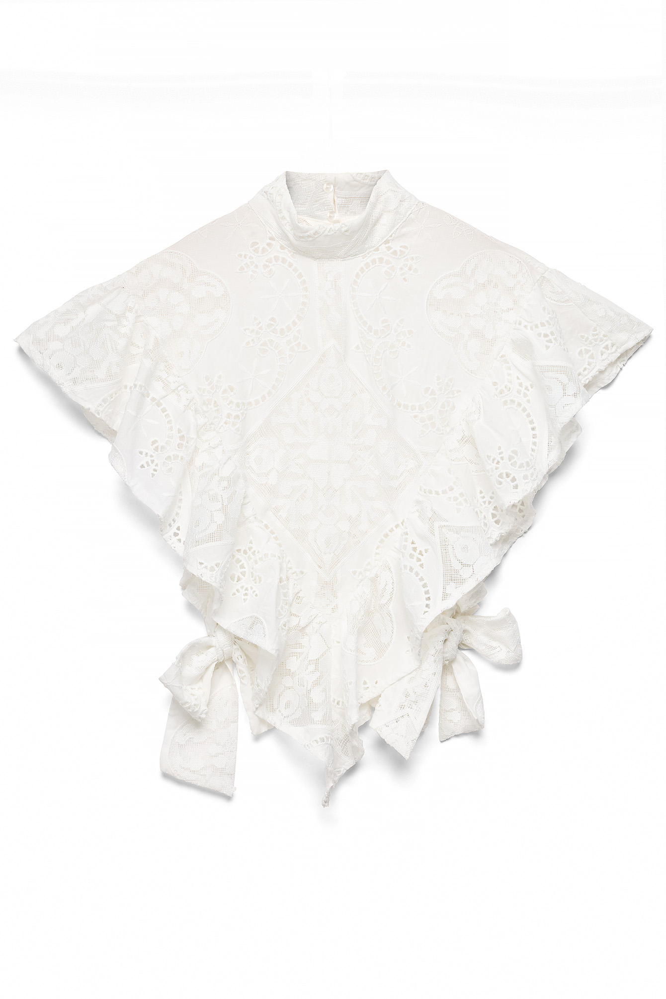 Frill Detail Tie Top White | NA-KD