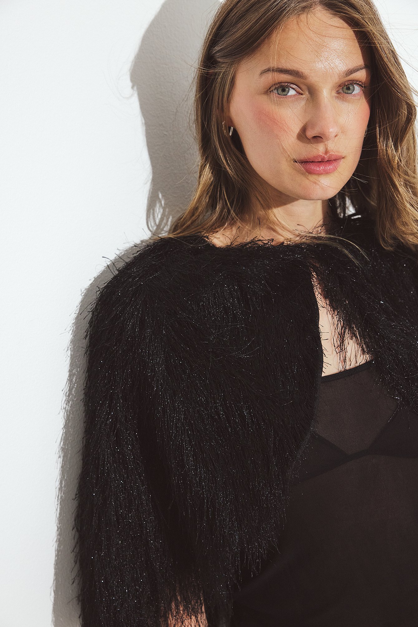 NA-KD Fringe Cape Top - New Years Outfits - Black - XS (EU 32) - NA-KD / NAKD