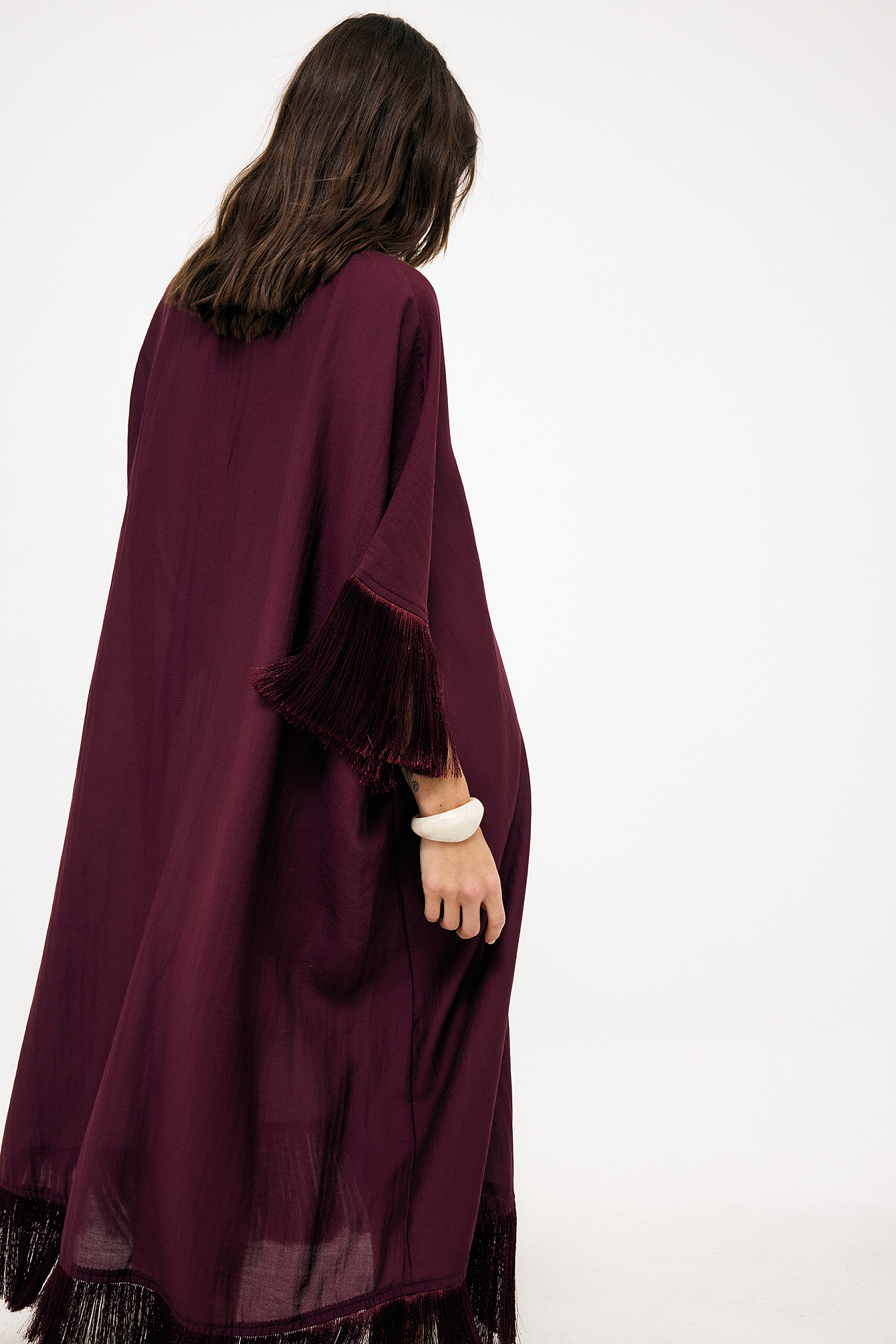 Fringe Kaftan Dress - Beachwear - Purple - EU 32 - NA-KD / NAKD