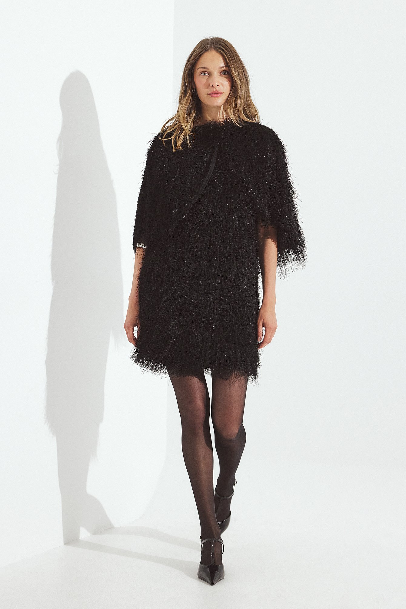 NA-KD Fringe Mini Dress - New Years Outfits - Black - XS (EU 32) - NA-KD / NAKD