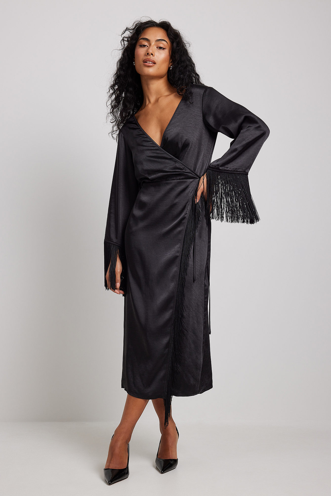 Mode Jurken Midi-jurken Whistles Midi-jurk lichtgrijs gestippeld casual uitstraling 