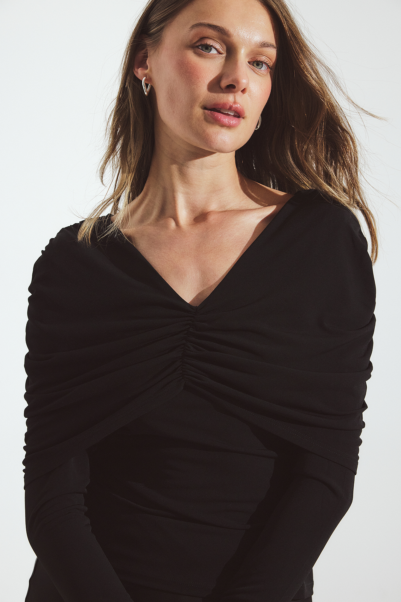 Top met ruches aan de voorkant - Tops met ruches - Zwart - XS - NA-KD / NAKD