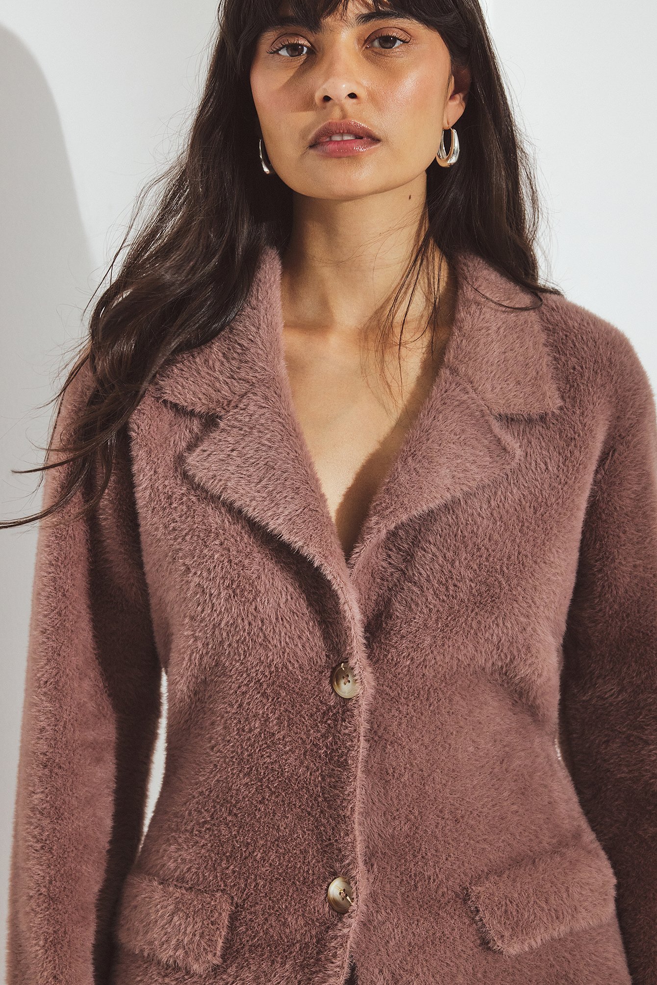 Erica Kvam x NA-KD Fuzzy Blazer - Blazers - Roze - XS - NA-KD / NAKD