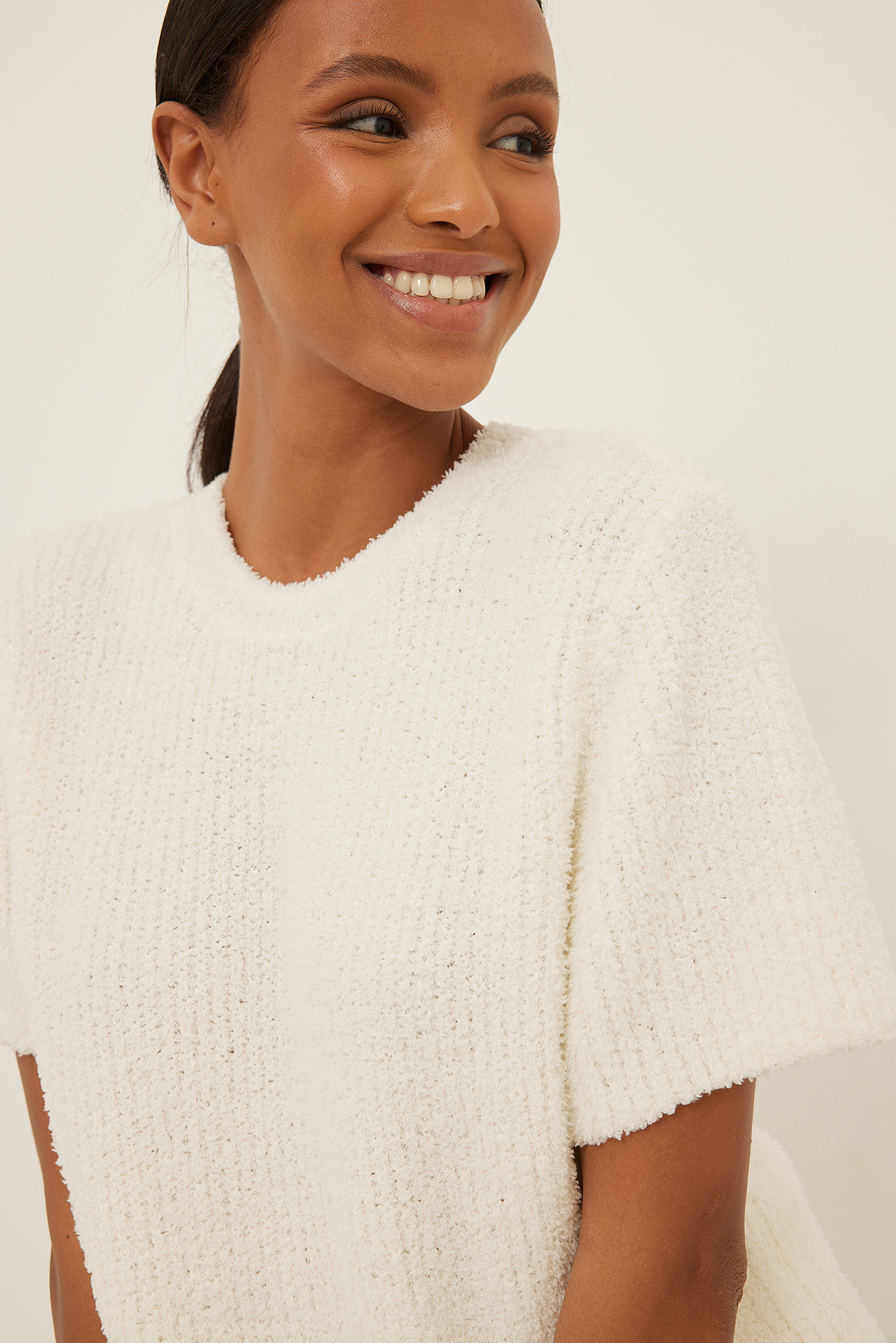 fuzzy knit top