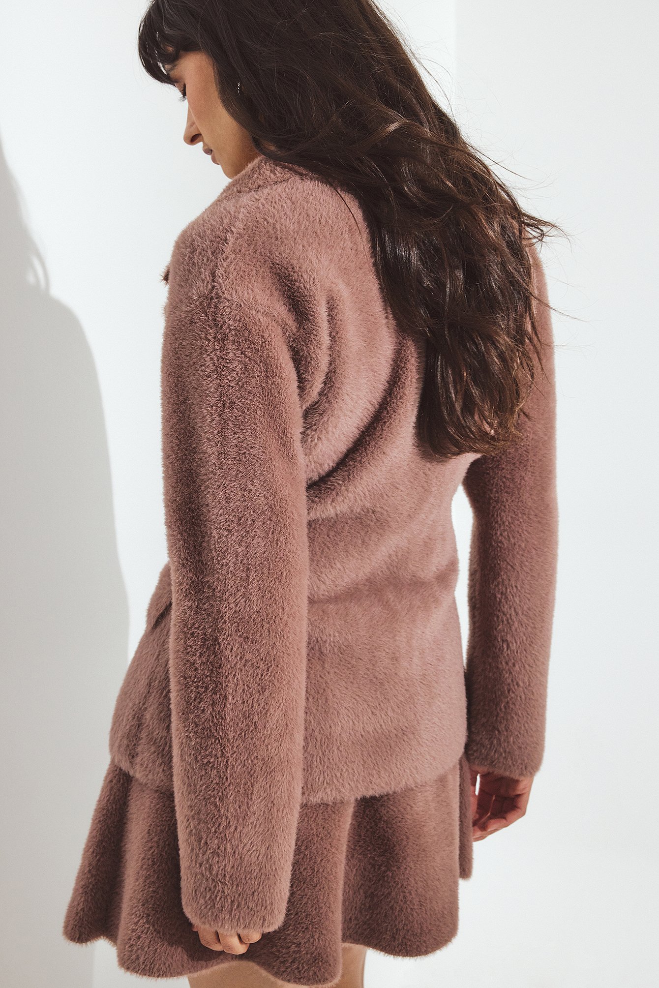 Erica Kvam x NA-KD Pluizige minirok - Gebreide rokjes - Roze - XL (EU 46) - NA-KD / NAKD