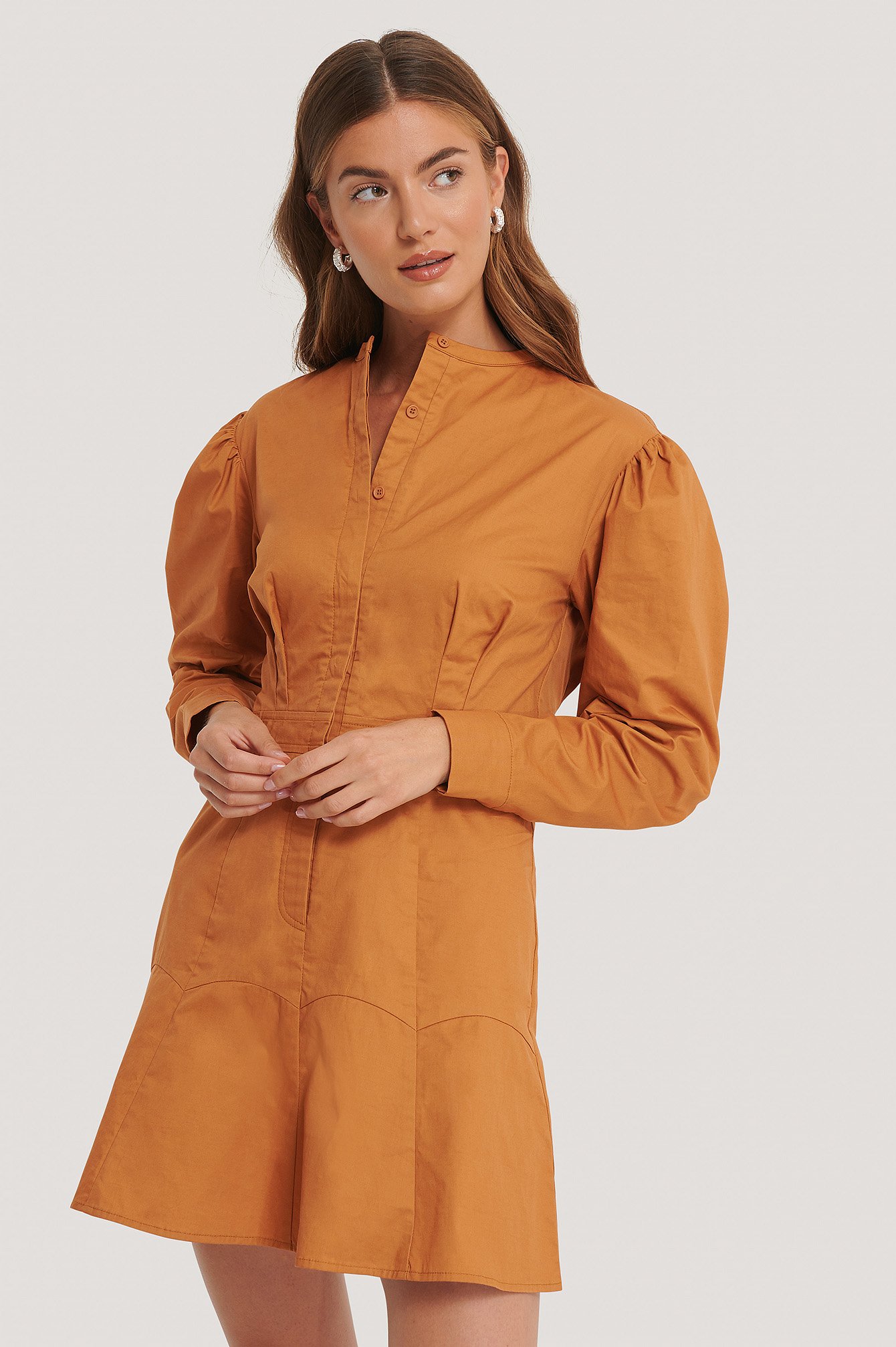 Rust Mandarin Dress
