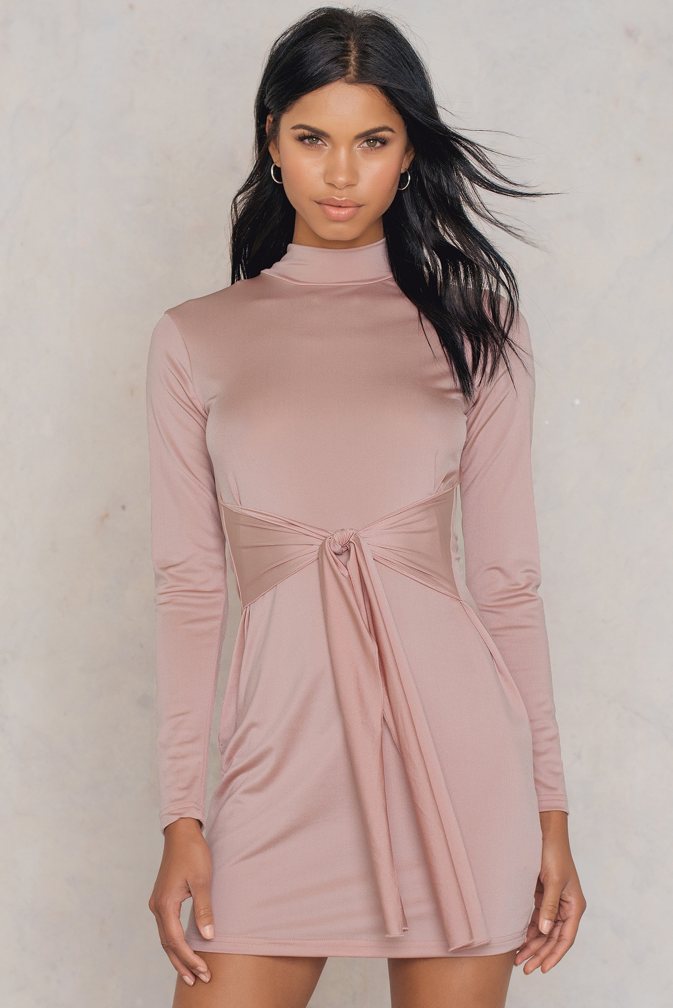 Shimmer Long Sleeve Dress Pink