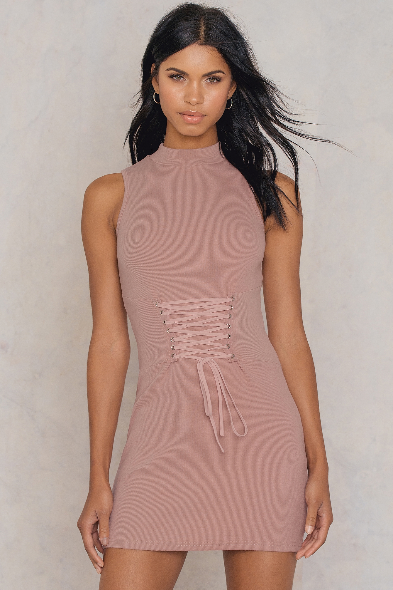 Tie Front Detail Dress Pink | na-kd.com
