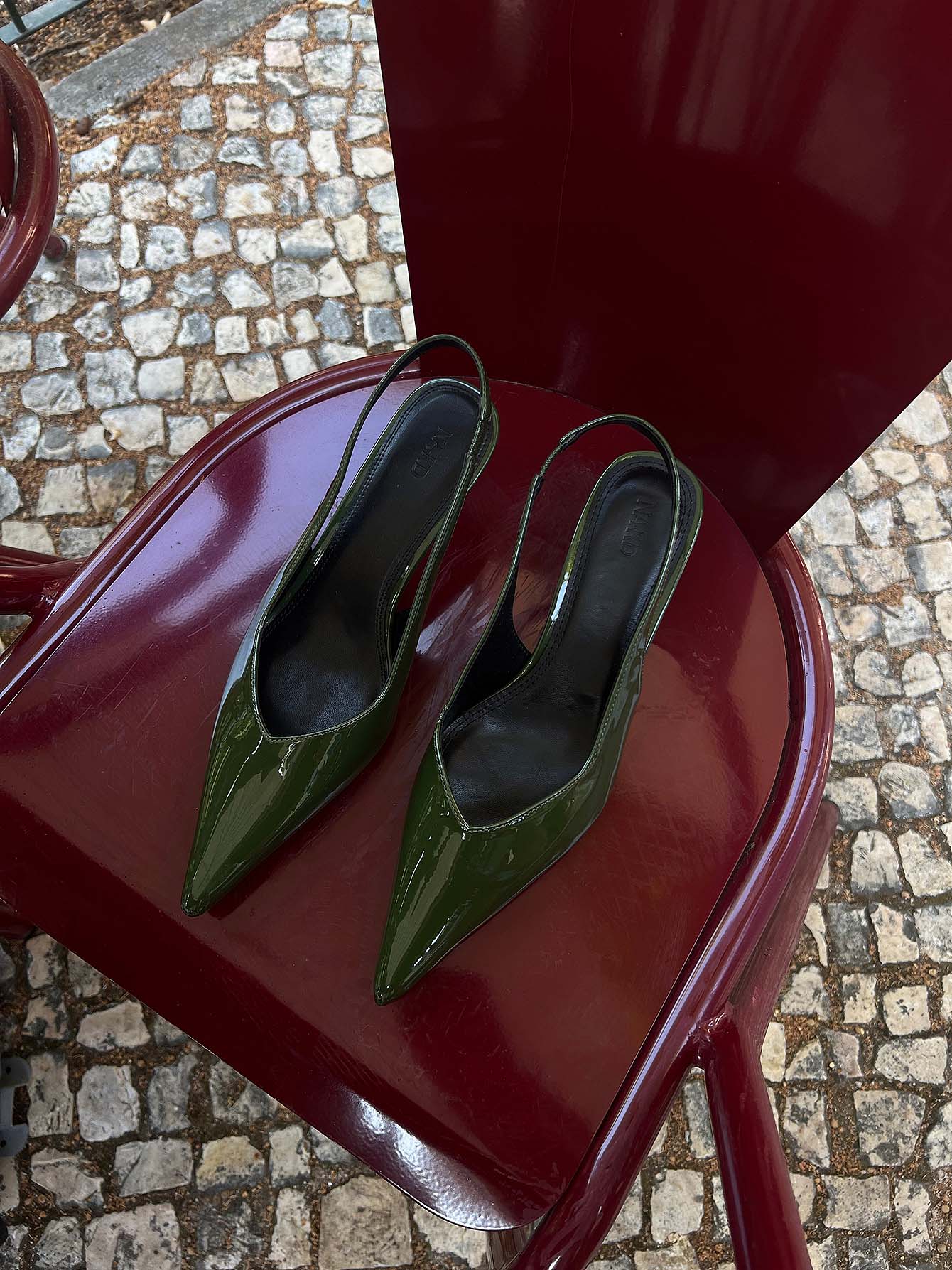 Glossy Slingback Pumps