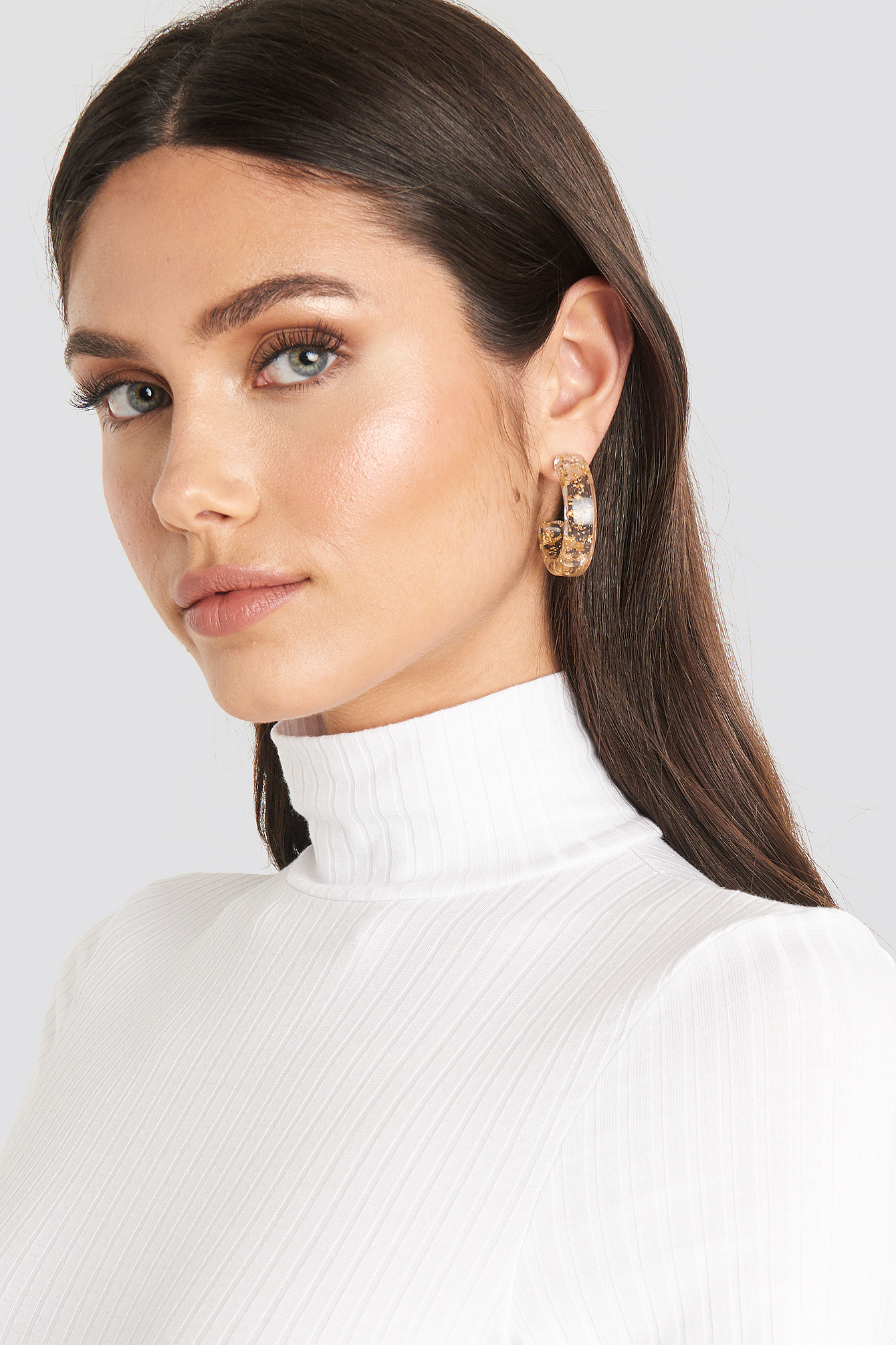 Gold Flakes Transparent Earrings Transparent