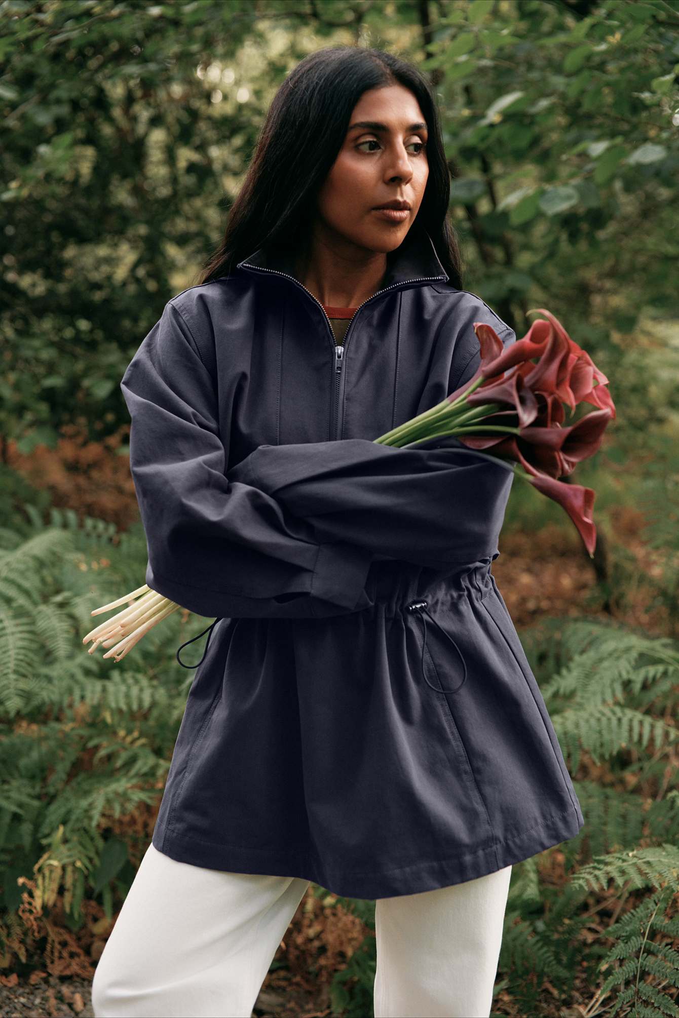 Half Zip Oversized Anorak Jacket Navy | NA-KD