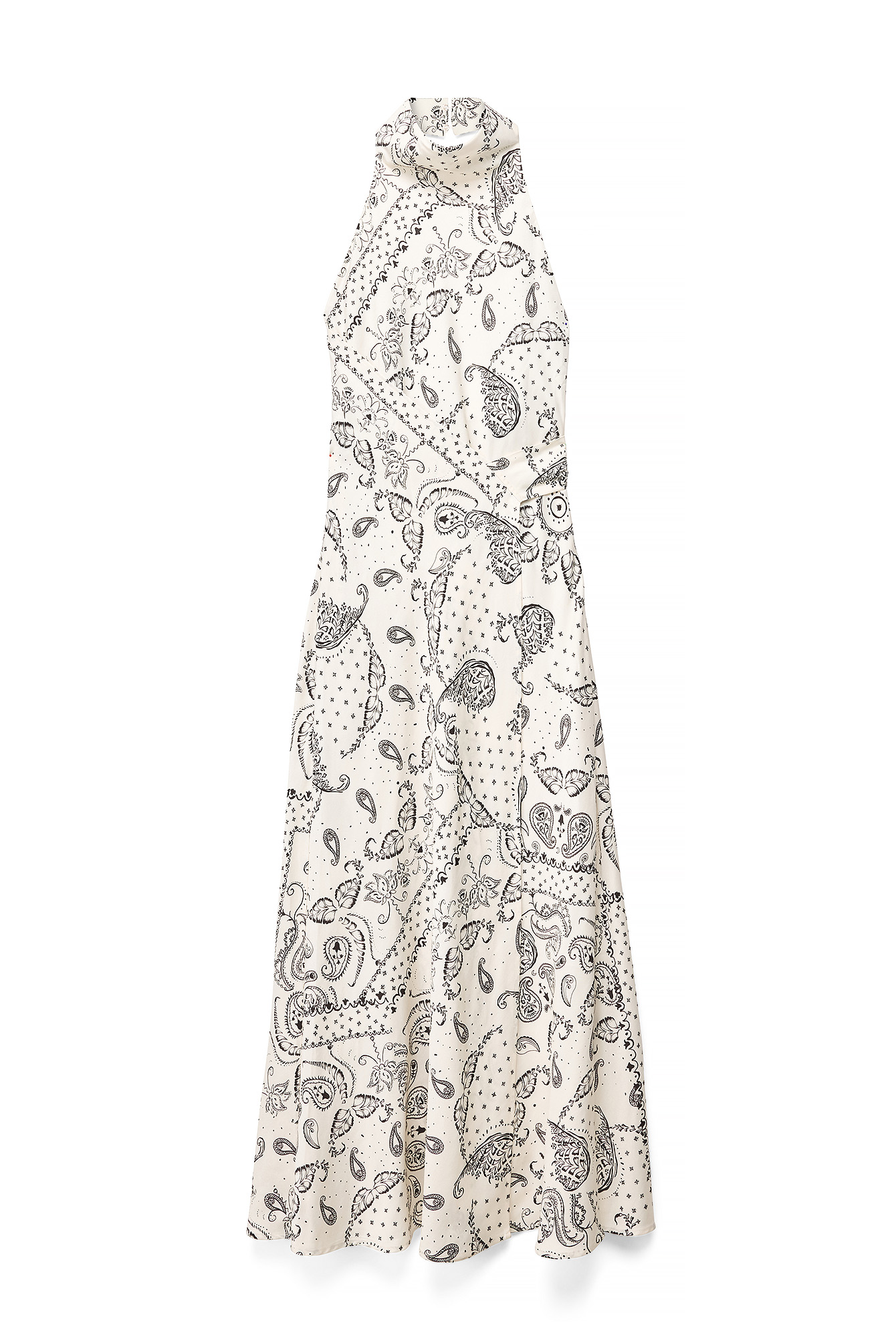 All Over Print Halterneck Wrap Detail Maxi Dress