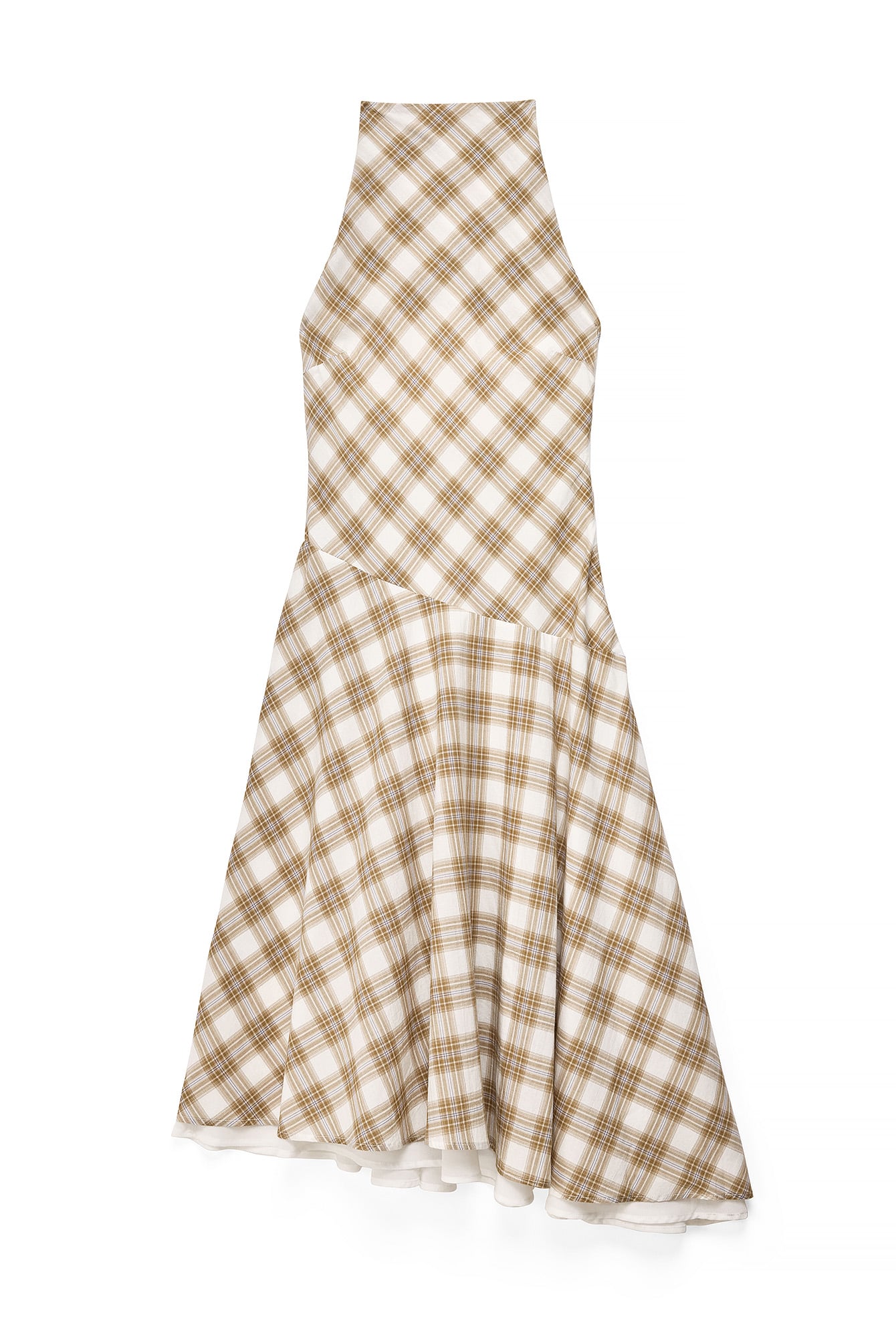 Marie Jedig x NA-KD Halterneck asymmetrisches Midikleid - Neckholder Kleid - Karo - 32 - NA-KD / NAKD