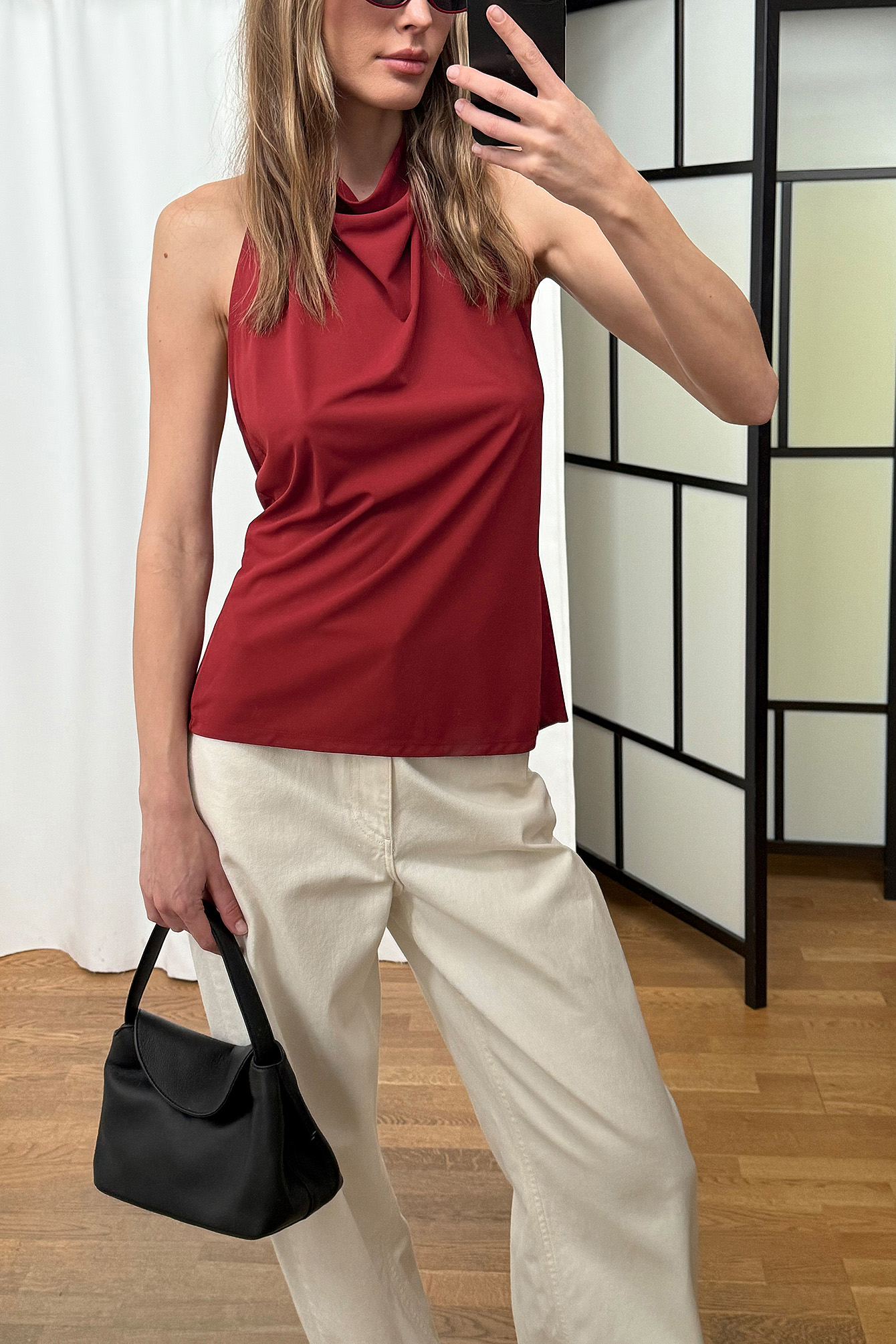Halterneck Tie Back Top - Open Back Tops - Red - XS - NA-KD / NAKD