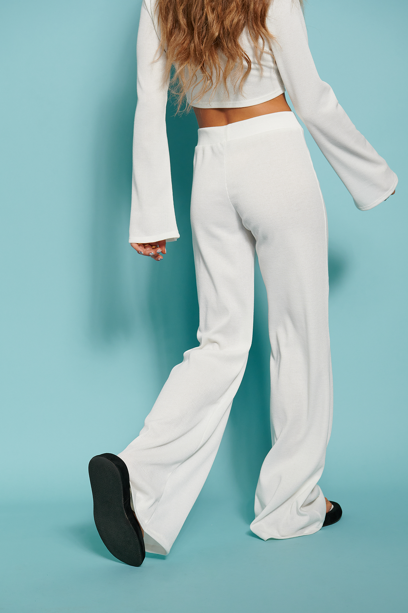 Weiße gerippte hose Clearance