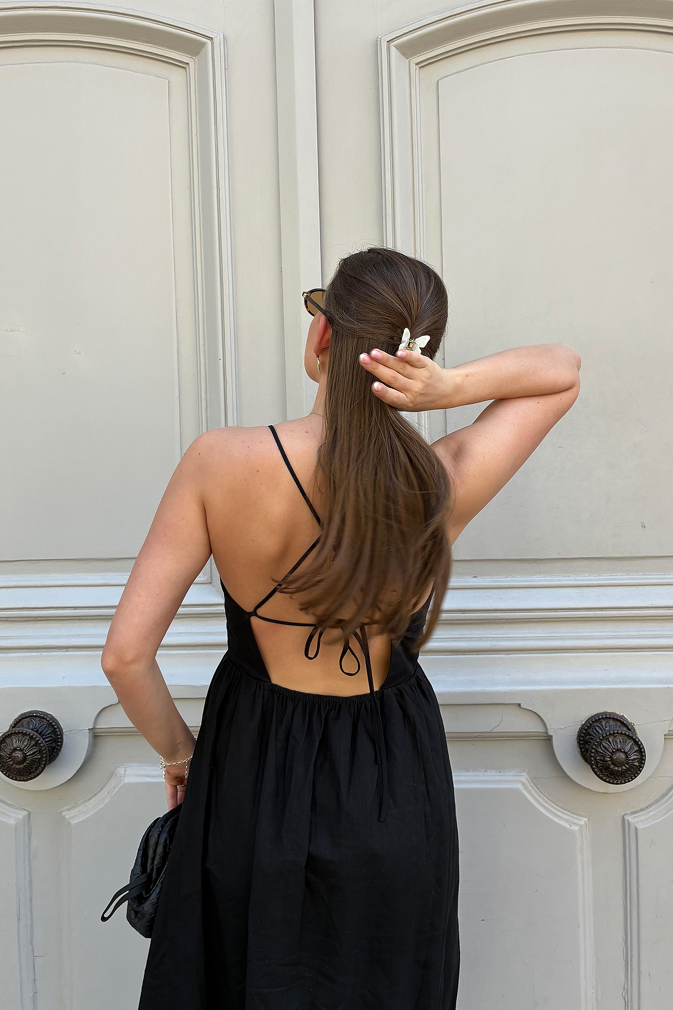 Open Back Tie Detail Midi Dress Black | NA-KD Open Back Tie Detail Midi Dress Black | NA-KD