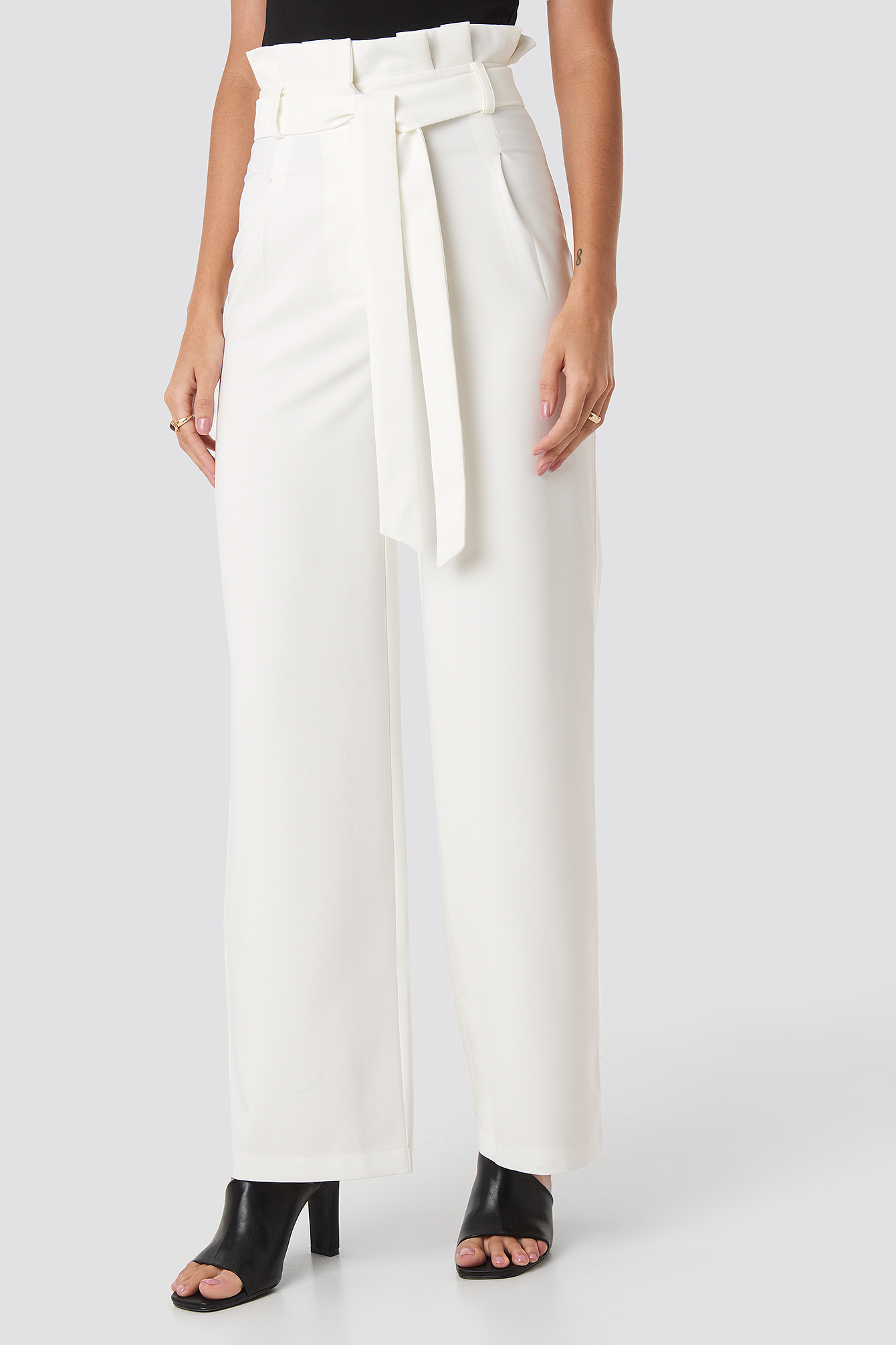 Highwaisted Tied Belt Pants White | na 