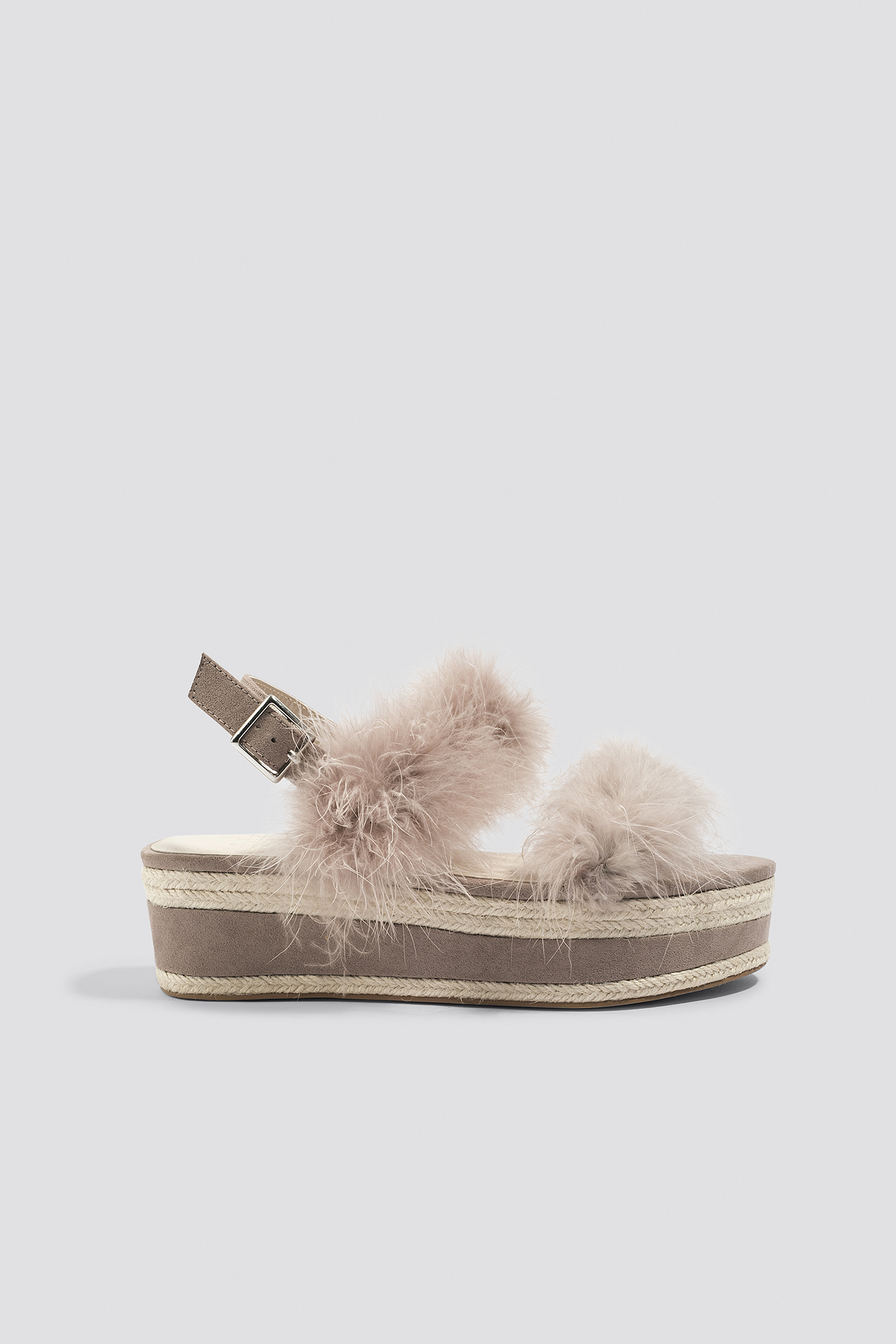 Plateau Fur Sandals Nature Brown