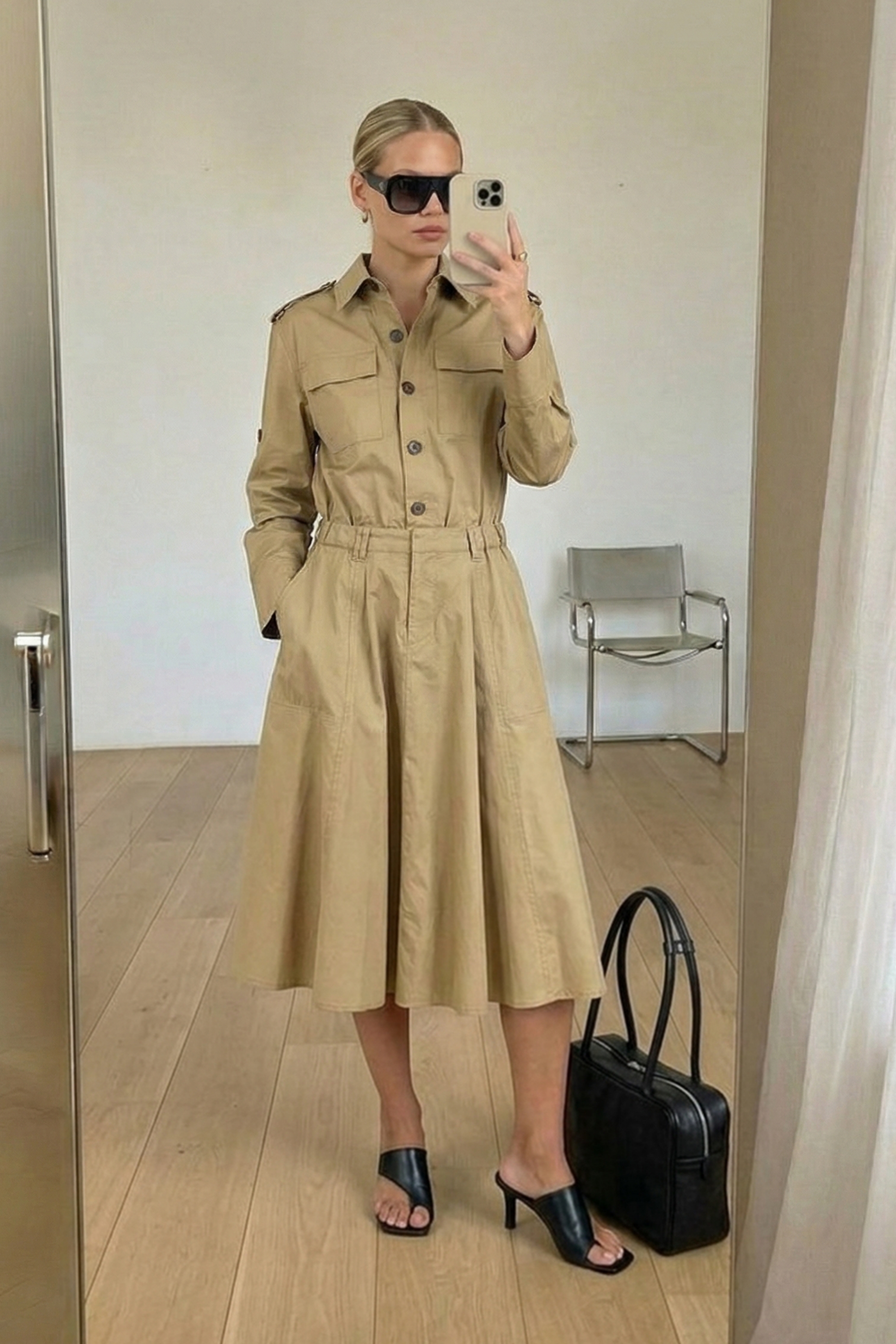 Womens Beige Shirt Dresses | NA-KD