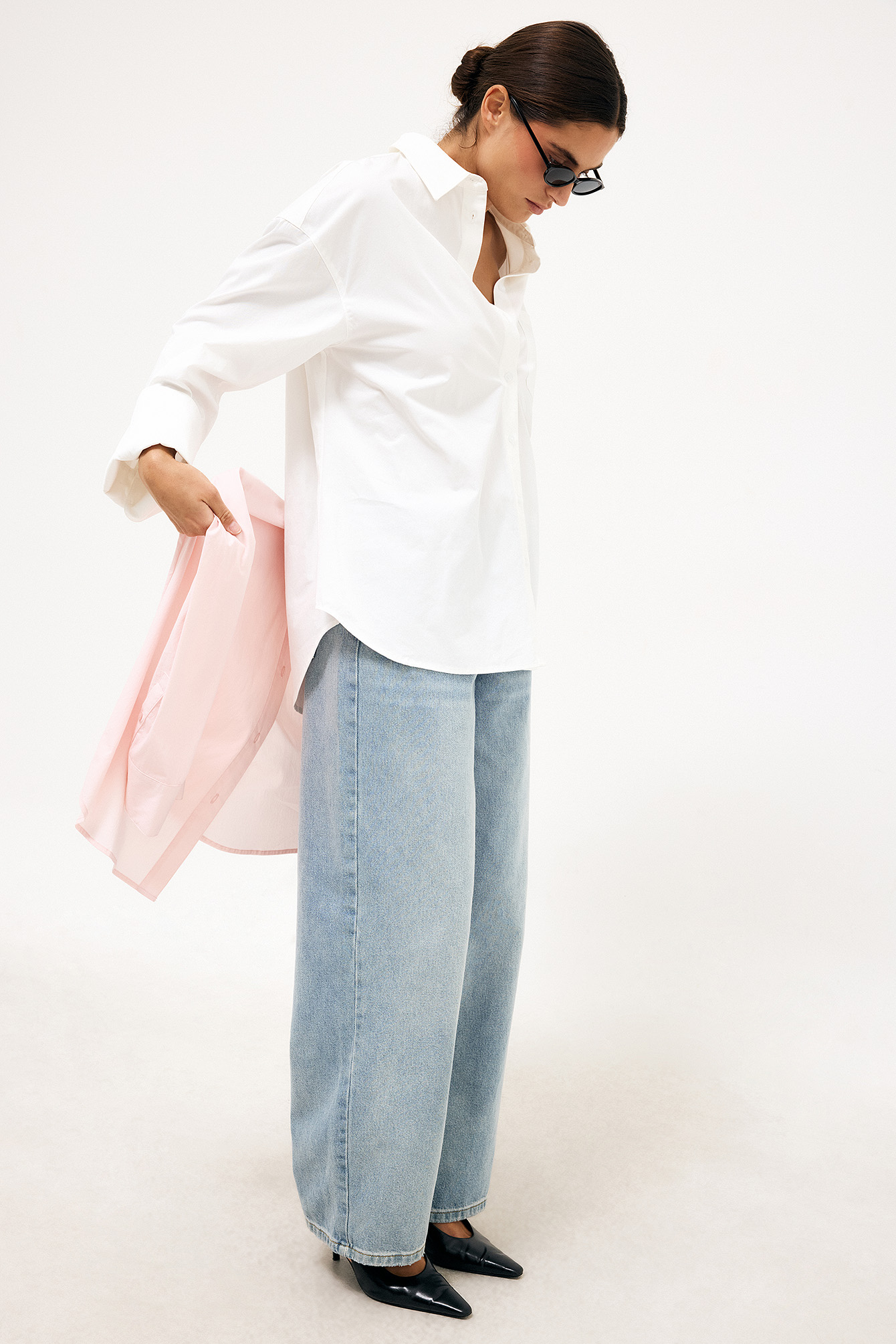Camisa de algodón pesada de gran tamaño - Camisas - White - XS - NA-KD / NAKD