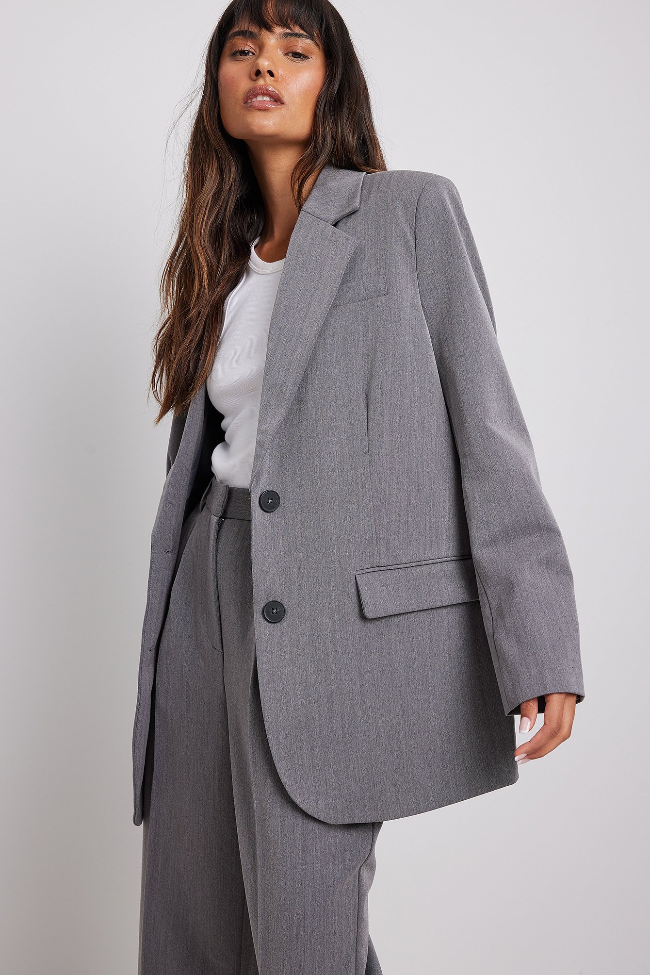 NA-KD Blazer Maxi Oversized - Blazers Oversize - Gris - EU 44 - NA-KD / NAKD