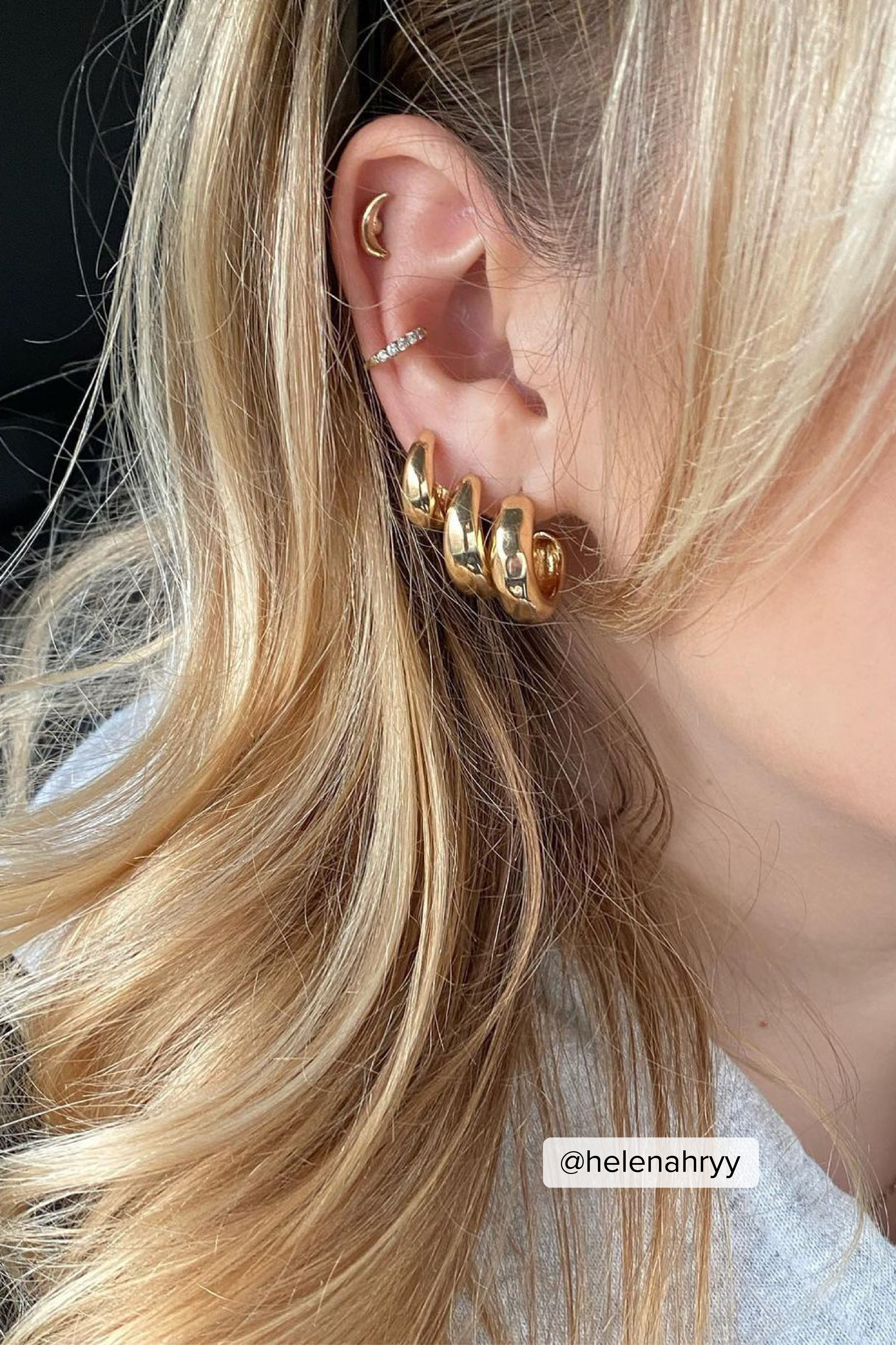 Gold 3-pack Recycled Chunky Hoop Earrings
