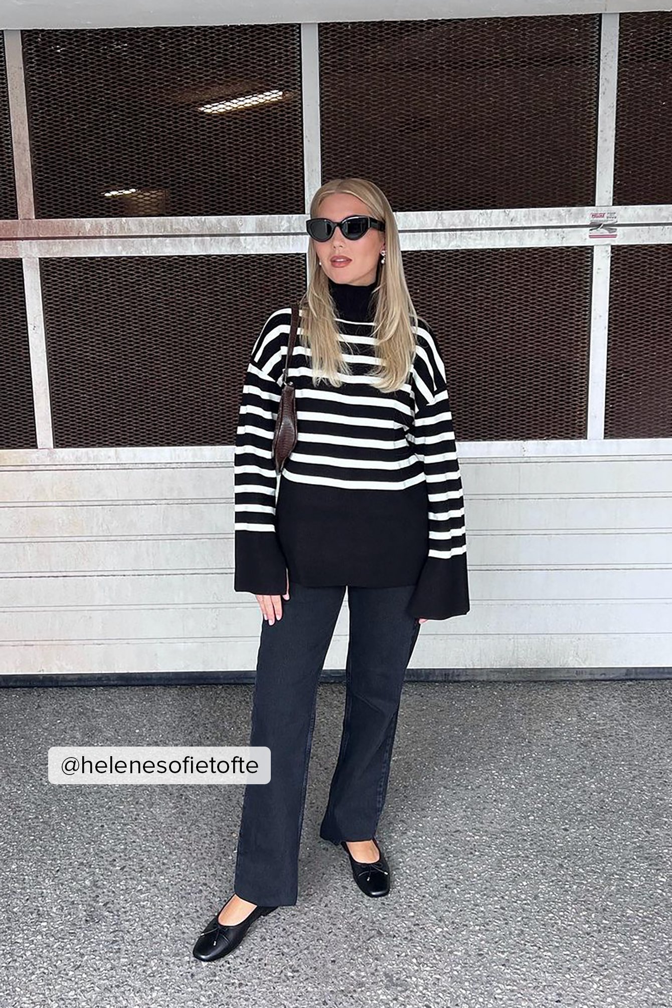 Striped Turtle Neck Knitted Sweater Stripe