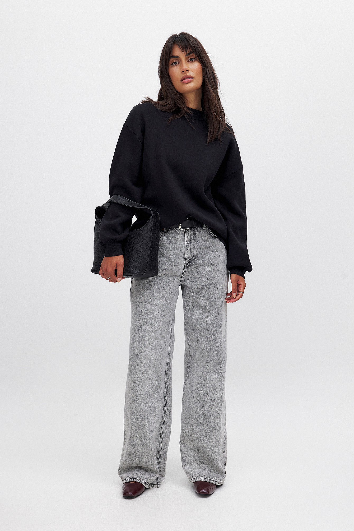 NA-KD Basic - Joggegenser med høy hals og detaljer - Sweatshirts - Svart - XS (EU 32) - NA-KD / NAKD