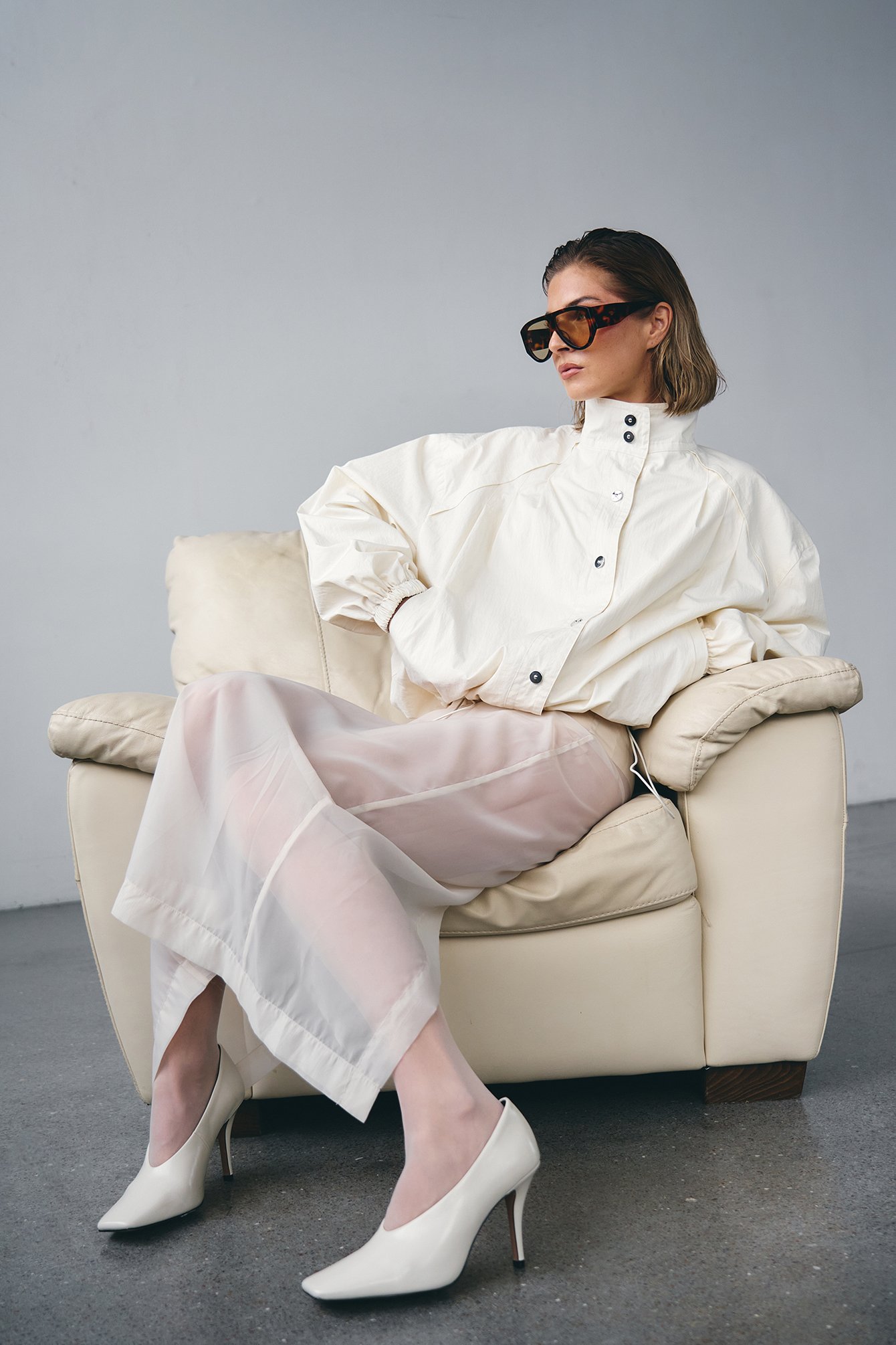 Laura Wittek x NA-KD Jack met hoge halslijn - Lente Jassen - Gebroken wit - EU 32 - NA-KD / NAKD