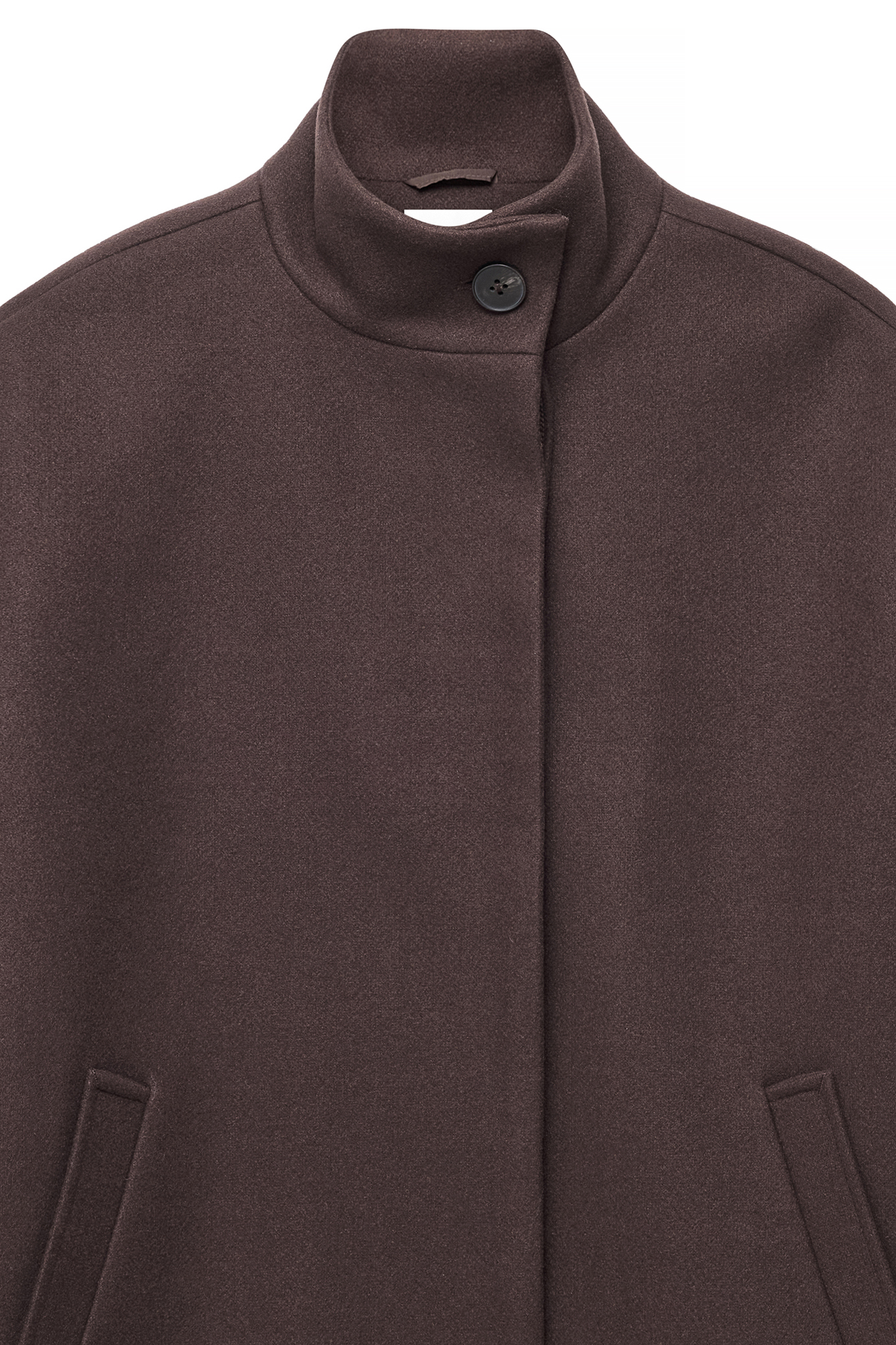 Wool Blend High Neck Short Coat Beige | NA-KD