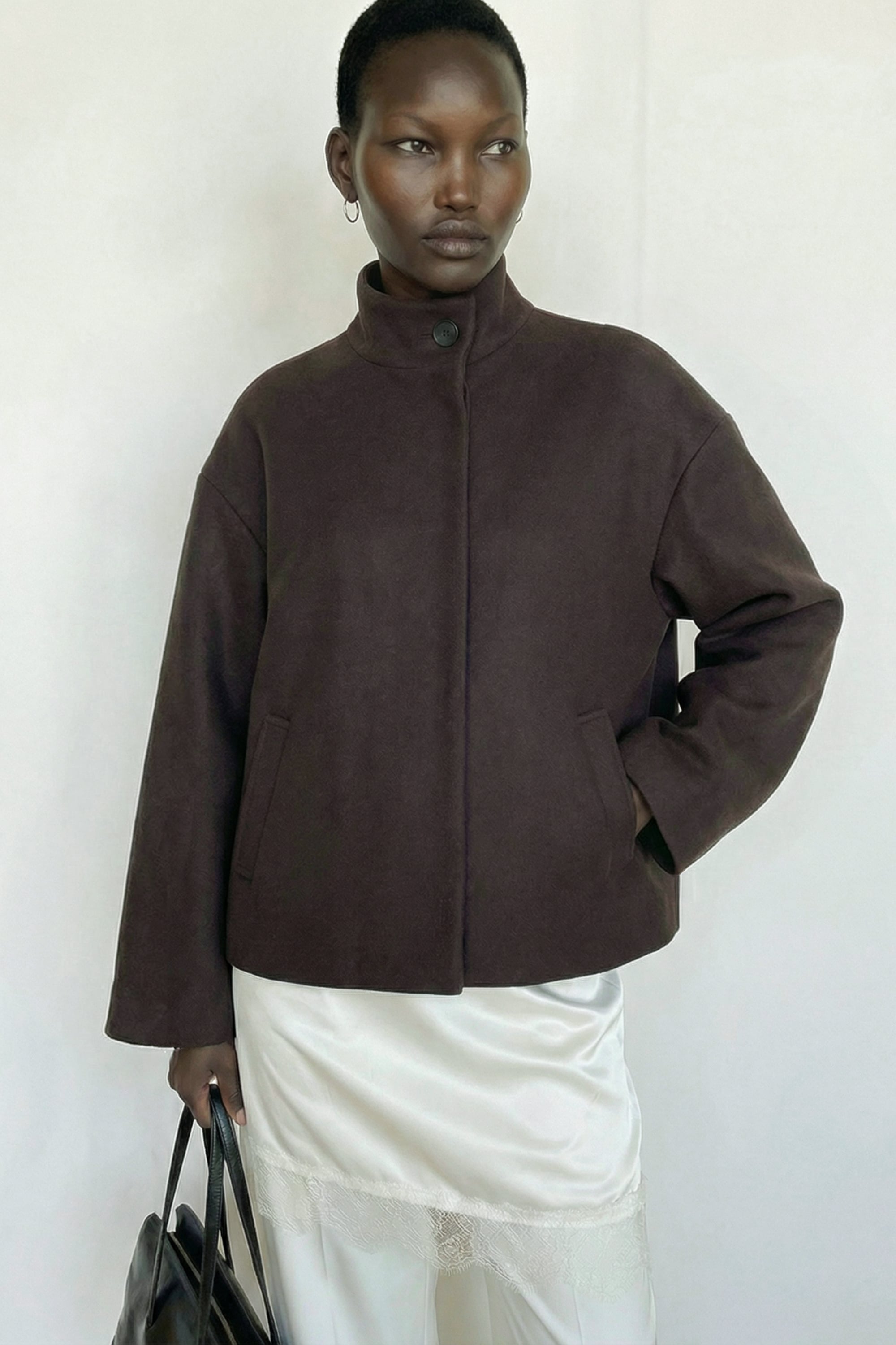 Boucle Zip Jacket Grey | NA-KD