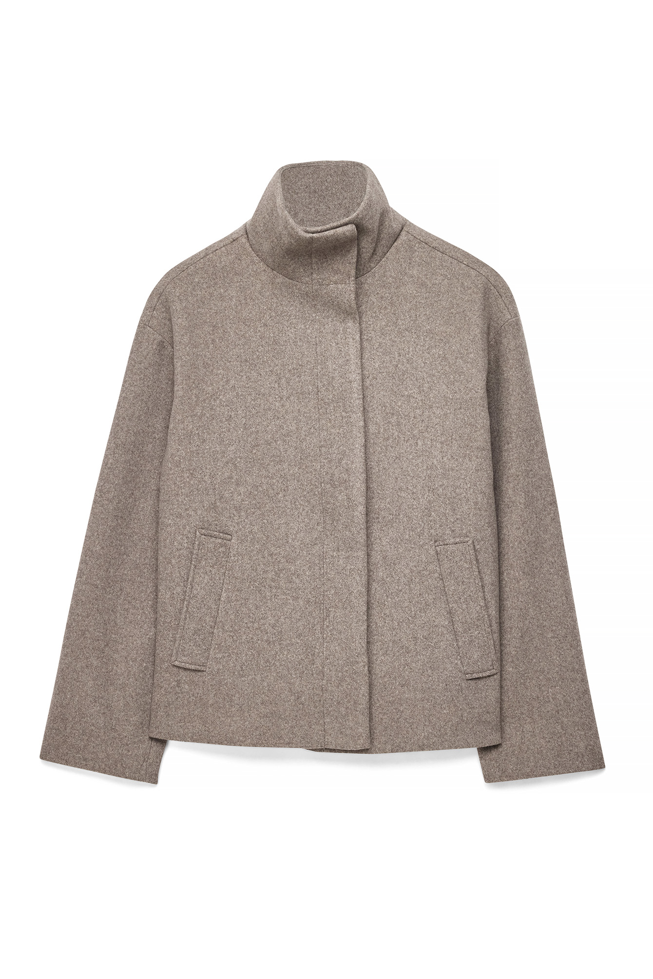 - Kort kåpe med høy hals - Kåper - Beige - XS - NA-KD / NAKD