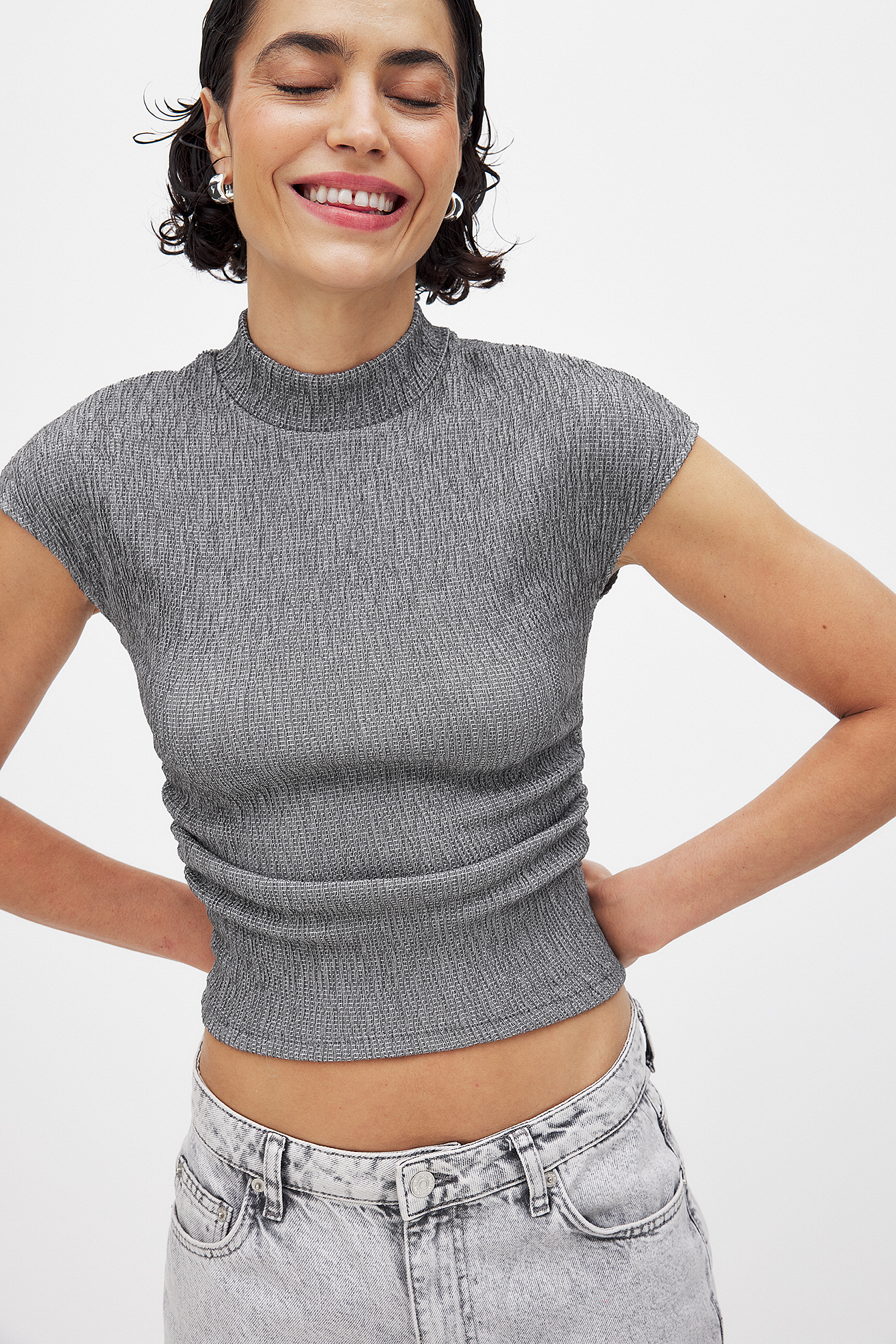 Haut gris taille XS - Vêtements Haut gris taille XS - Vêtements