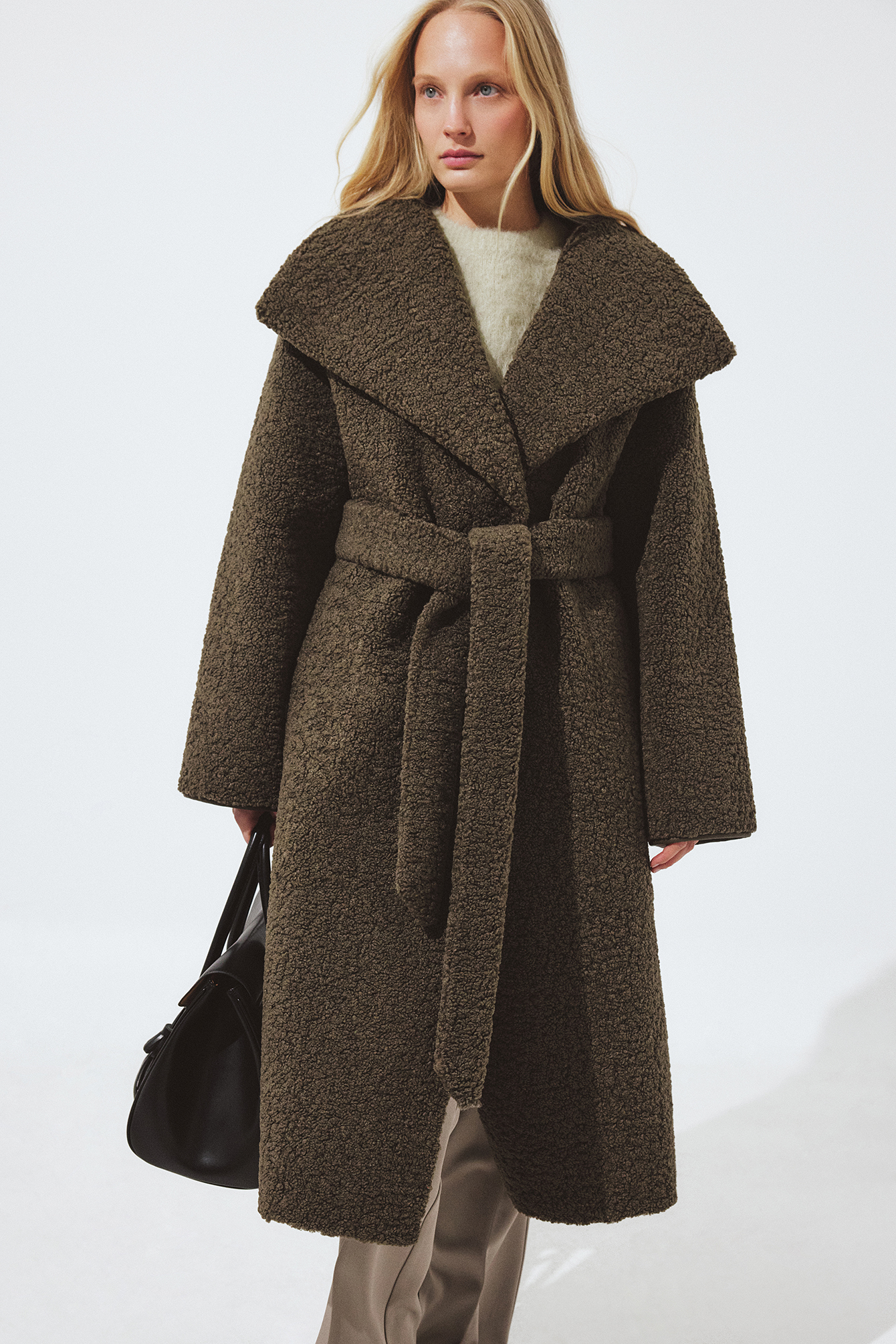 NA-KD High Neck Teddy Coat - Teddy Jackets & Coats - Green - EU 34 - NA-KD / NAKD