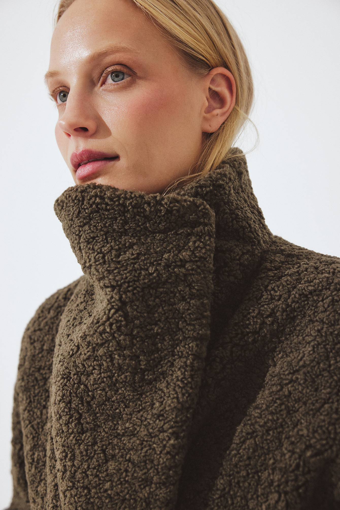 High Neck Teddy Coat - Teddy Jackets & Coats - Green - EU 32 - NA-KD / NAKD