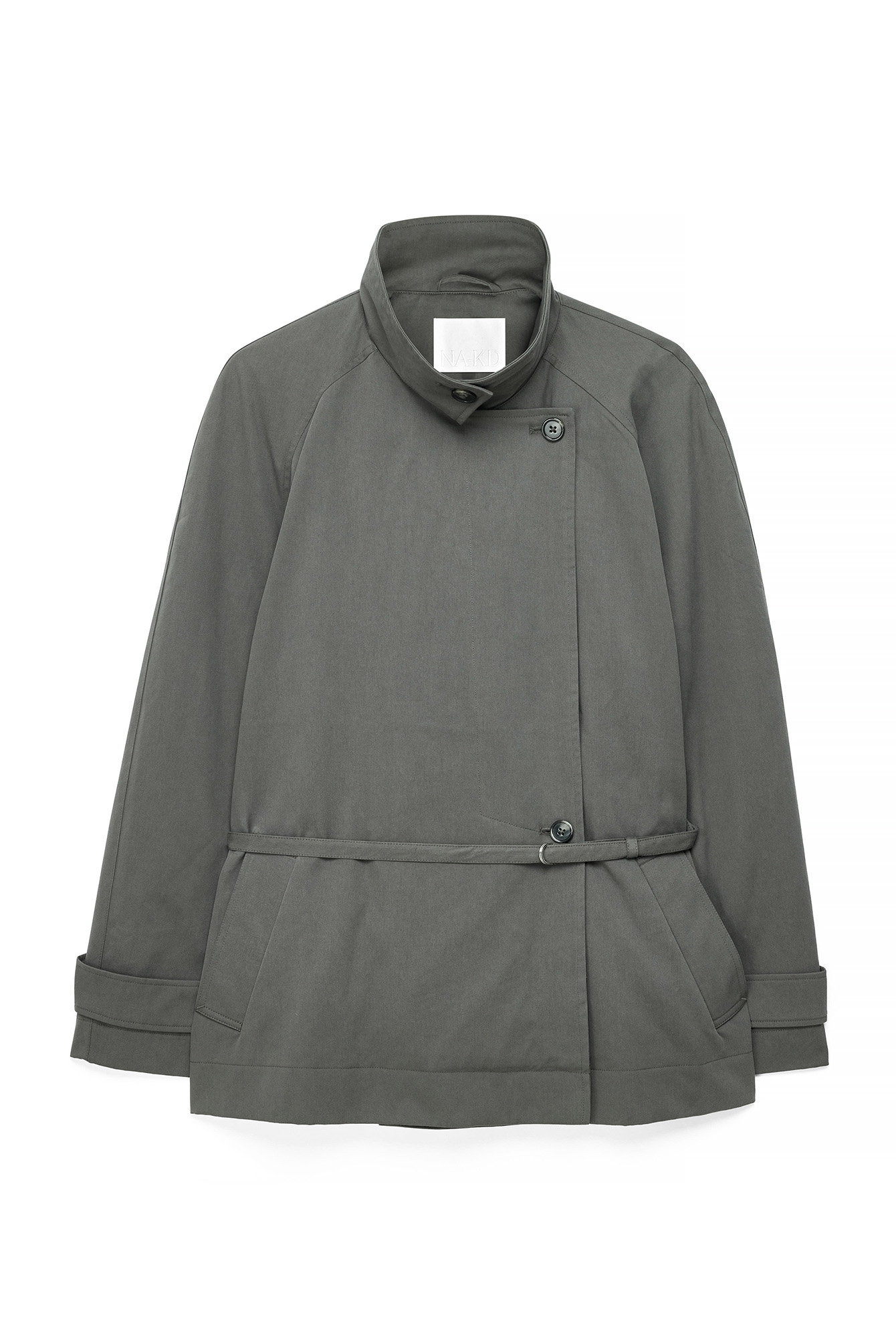 Grey Trenchcoat med hög krage