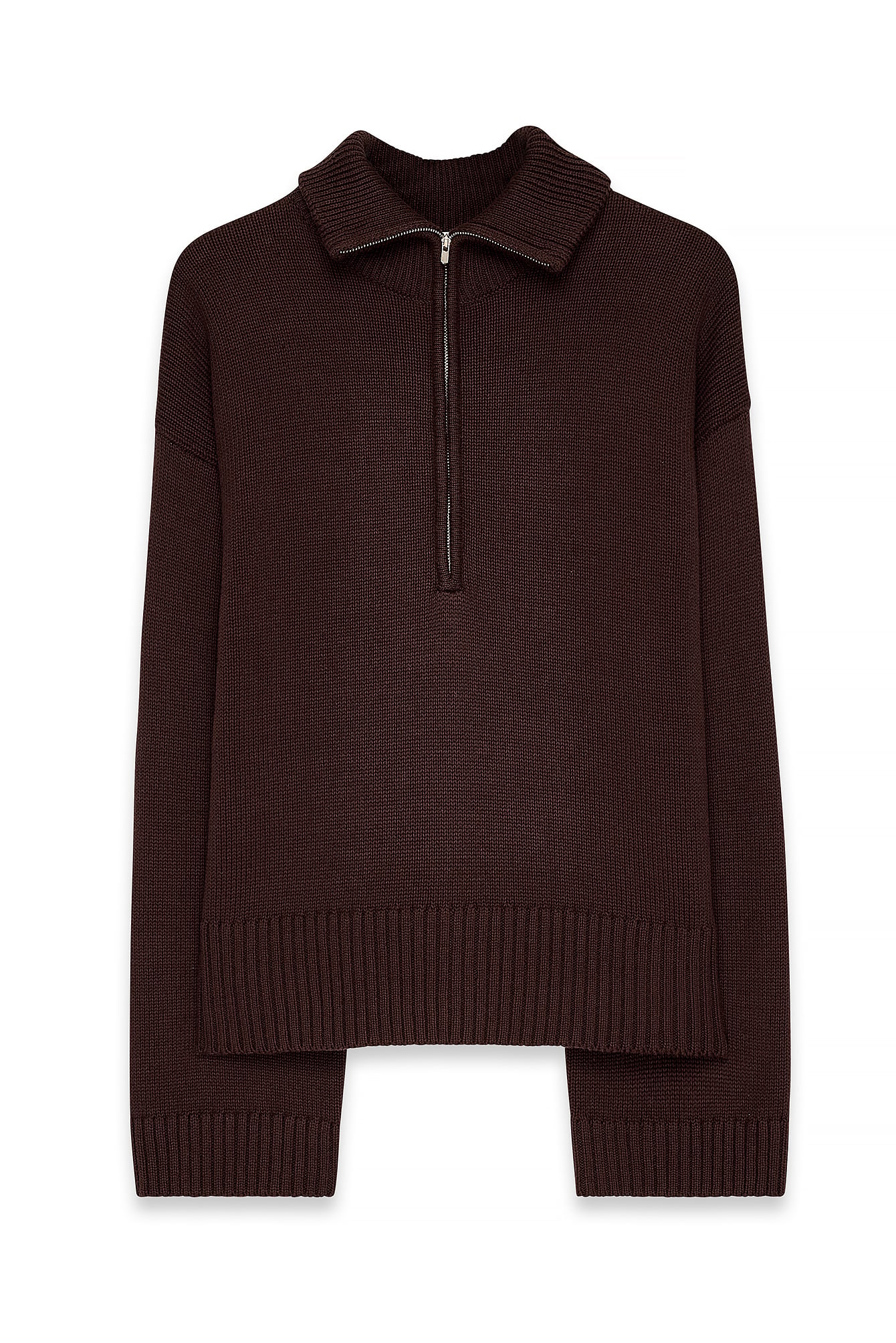 High Neck Zipped Knitted Sweater Grey | NA-KD